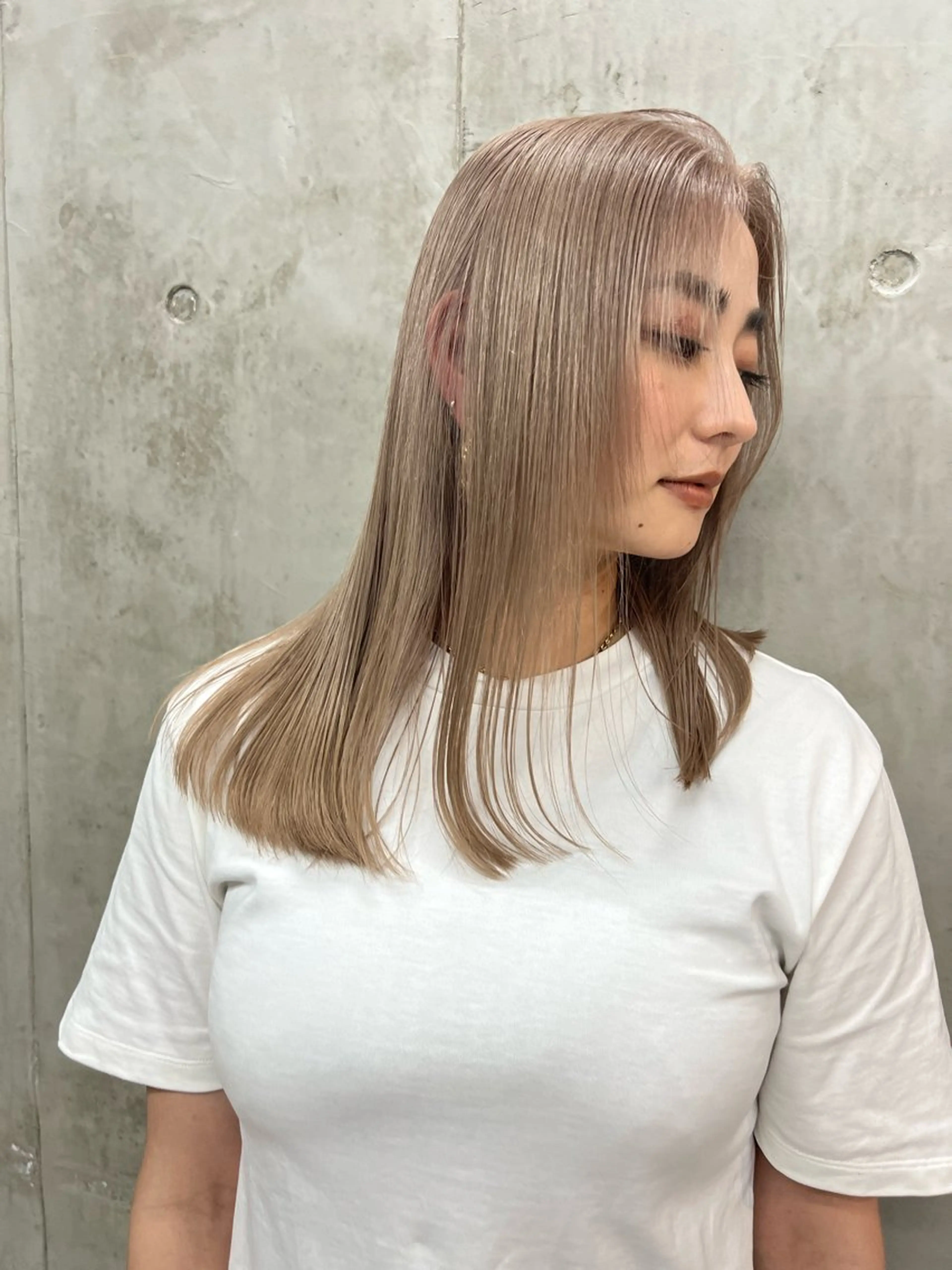 ロング カラー ベージュカラー ヘアカラー トリートメント SALT WATER　恵比寿所属・ボブ／ハイトーン🌟 ／HARUKA🍒のヘアスタイル