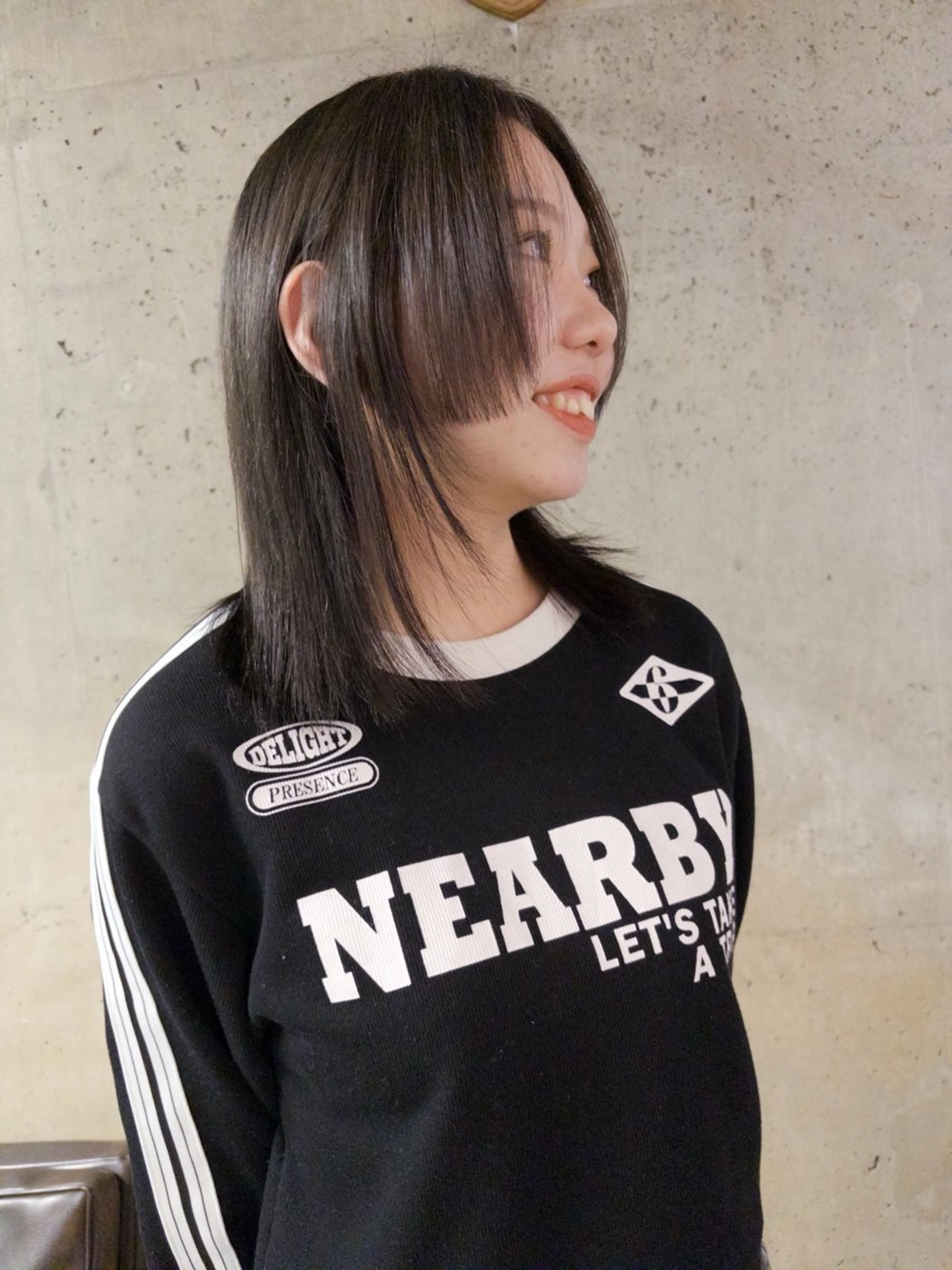 セミロング 顔周りカット Amy.所属・amy. ユナのヘアスタイル