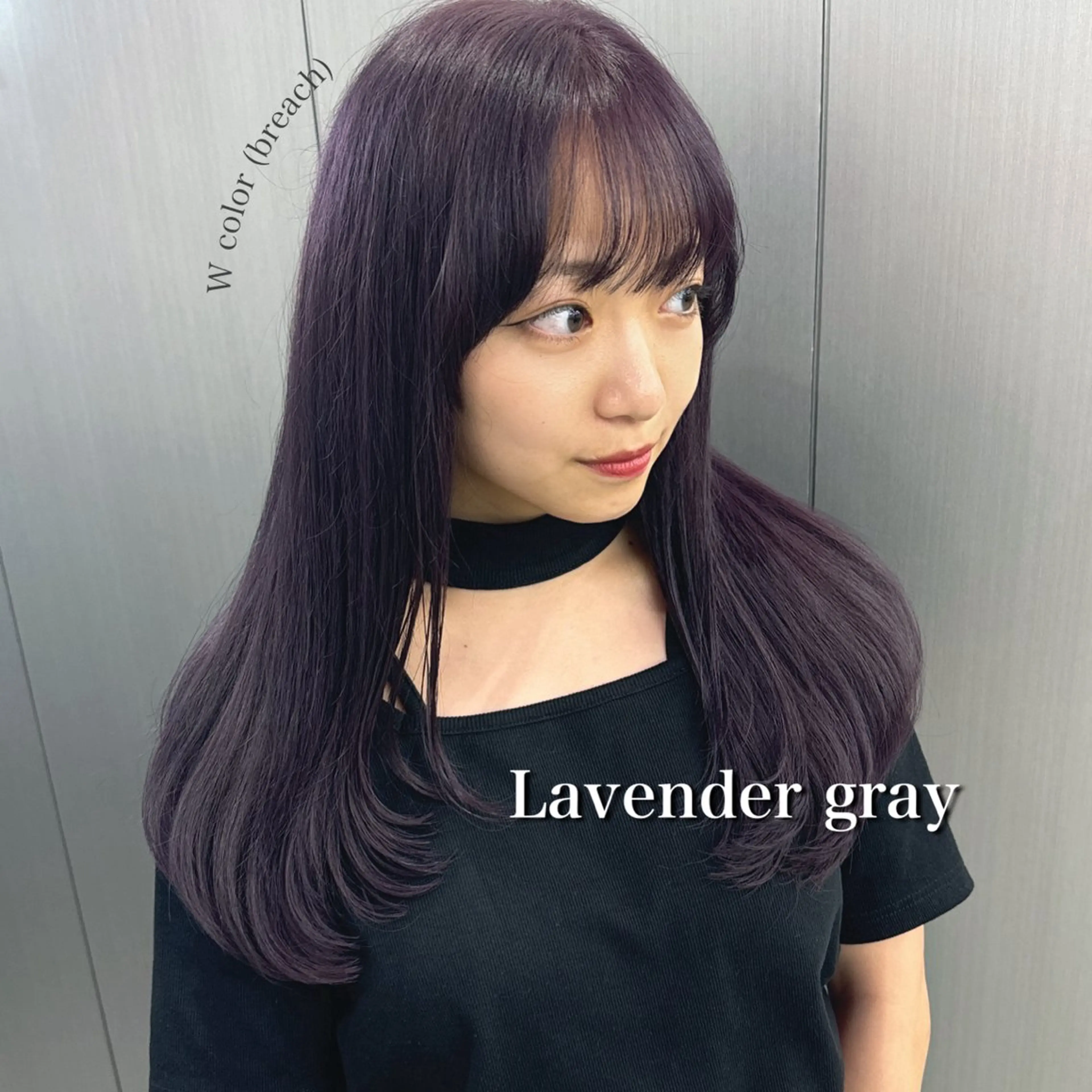 ロング カラー ヘアカラー 暗髪🩶ラベンダー/ ブルー/ユウナ🤍のヘアスタイル