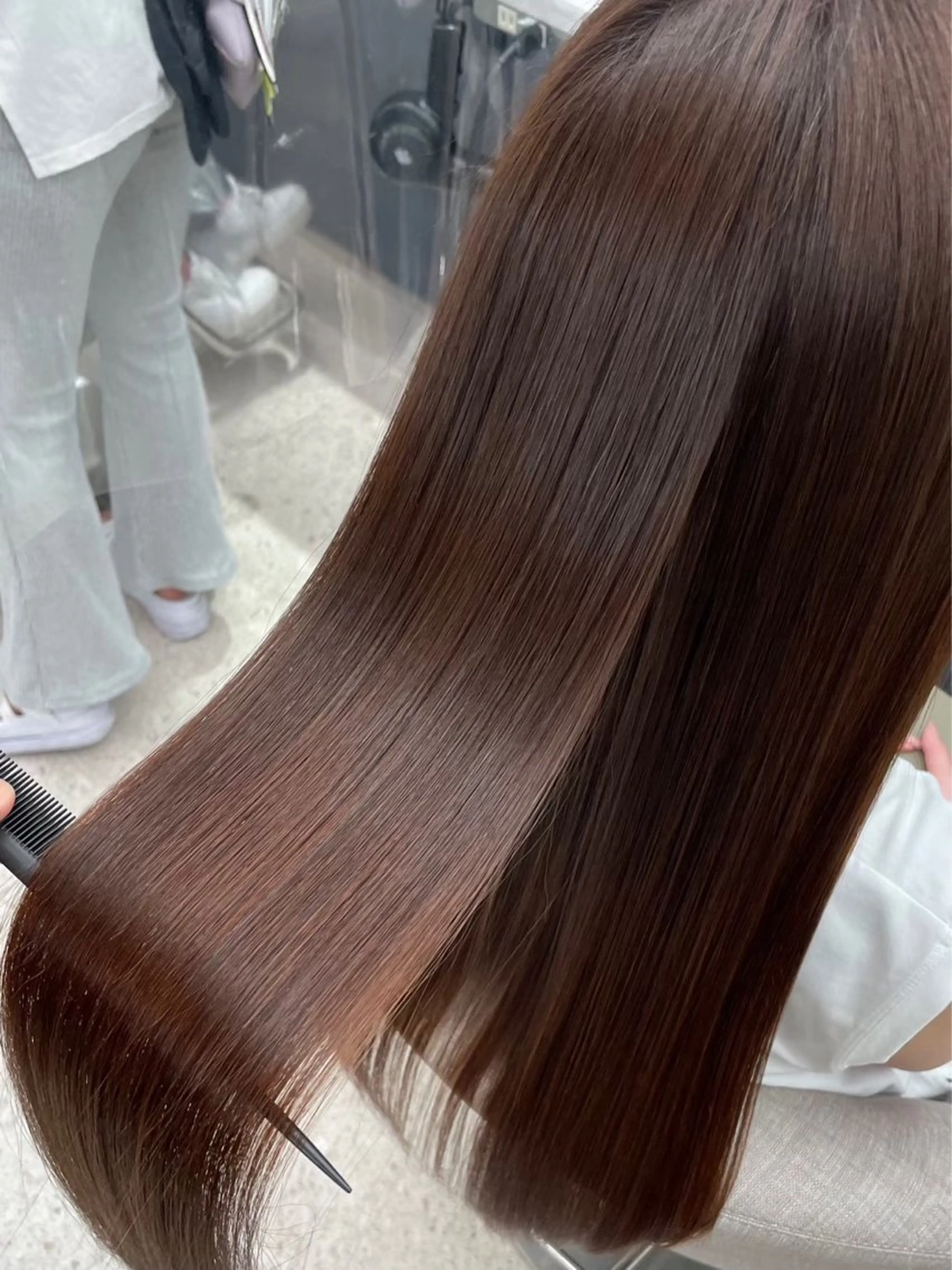 ロング 縮毛矯正 ヘアカラー 縮毛矯正 りっきー🦋矯正 烏丸/縮毛矯正のヘアスタイル