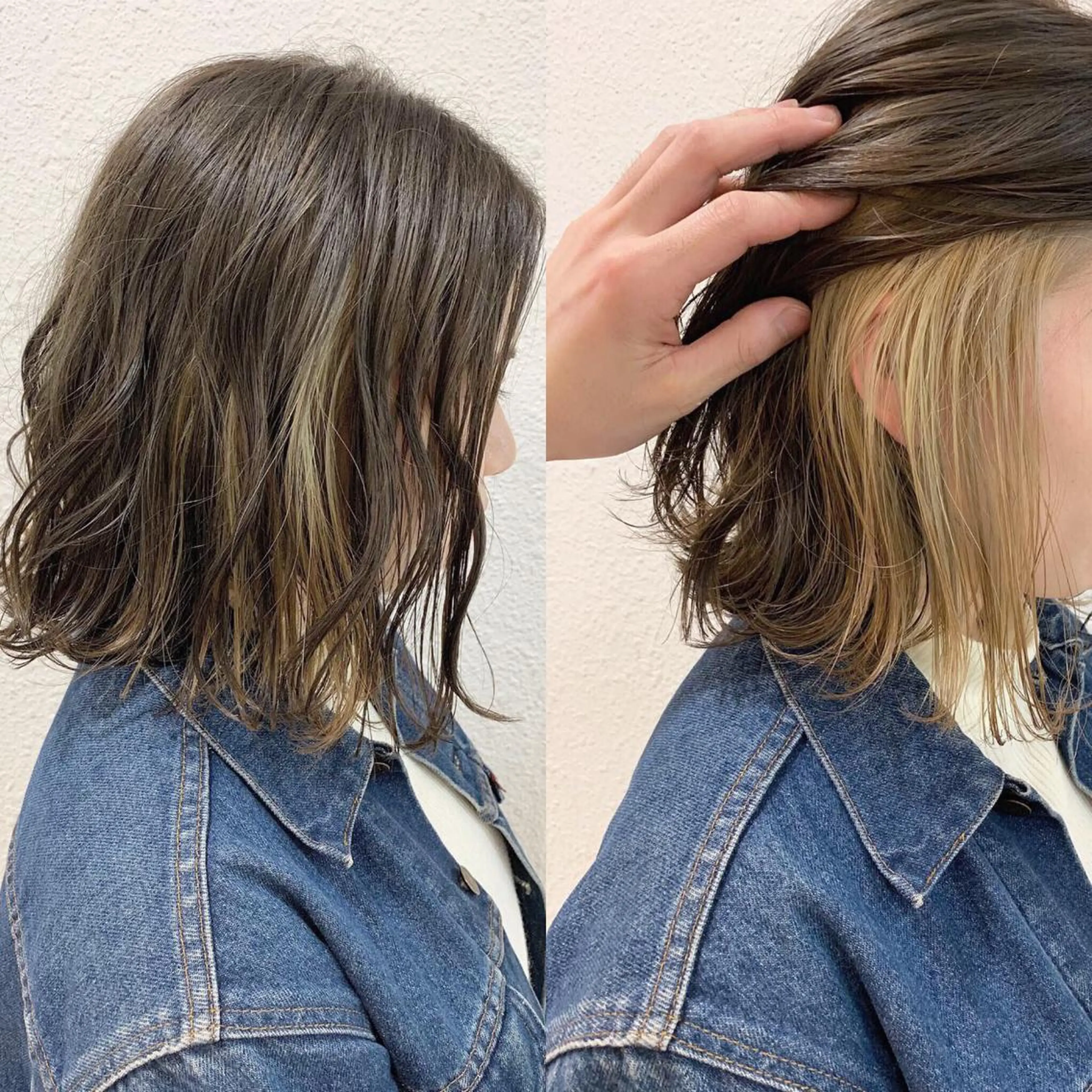 ミディアム カラー ヘアアレンジ インナーカラー 🟦メンズ特化🟦 パーマ横浜市のヘアスタイル