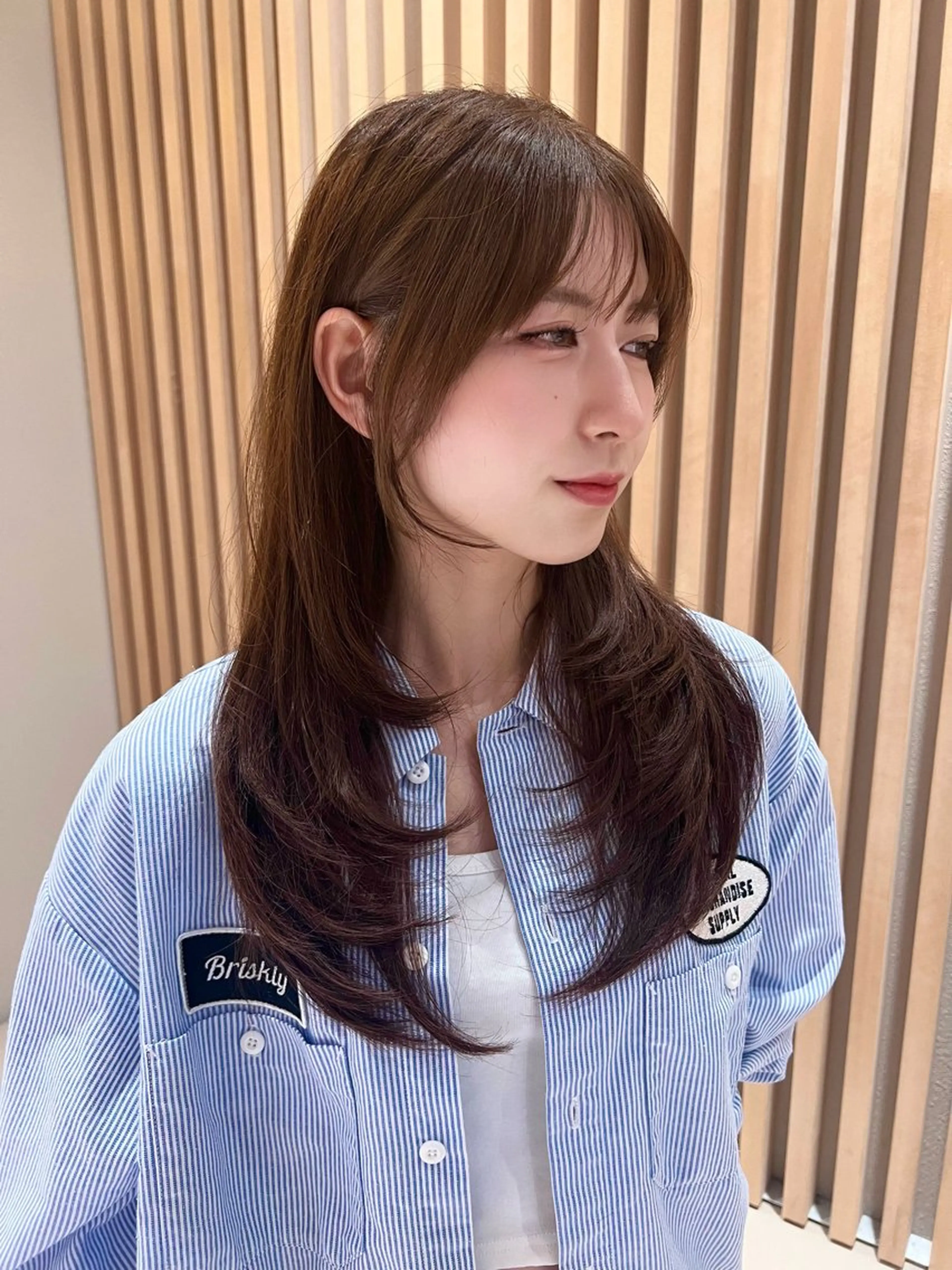 セミロング カラー カット ヘアカラー トリートメント レイヤー/韓国 ハイトーン興津史弥のヘアスタイル