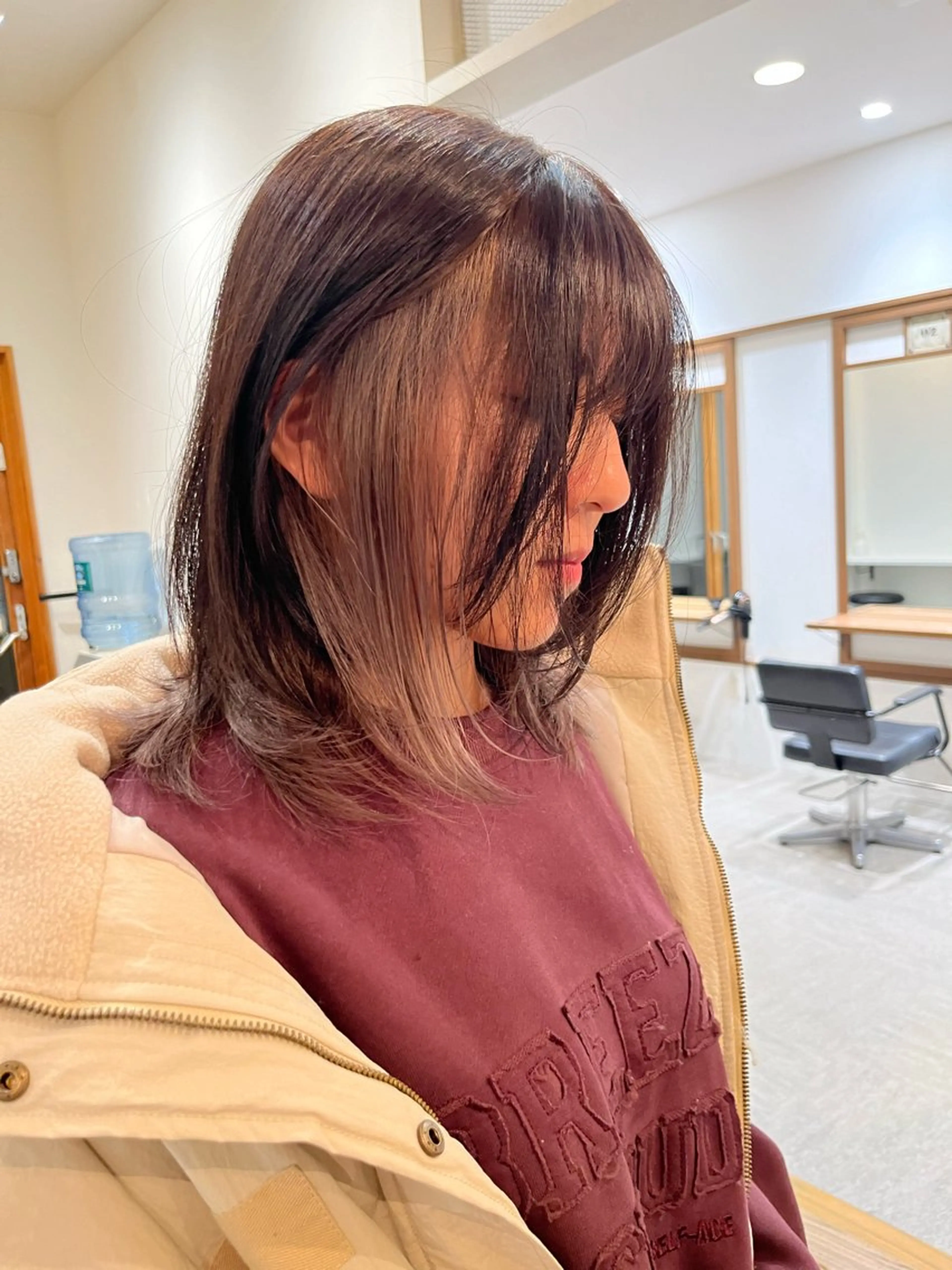 セミロング ハイライト ヘアカラー トリートメント 無料カットモデル‪✨ ✂️Nanami🌷のヘアスタイル