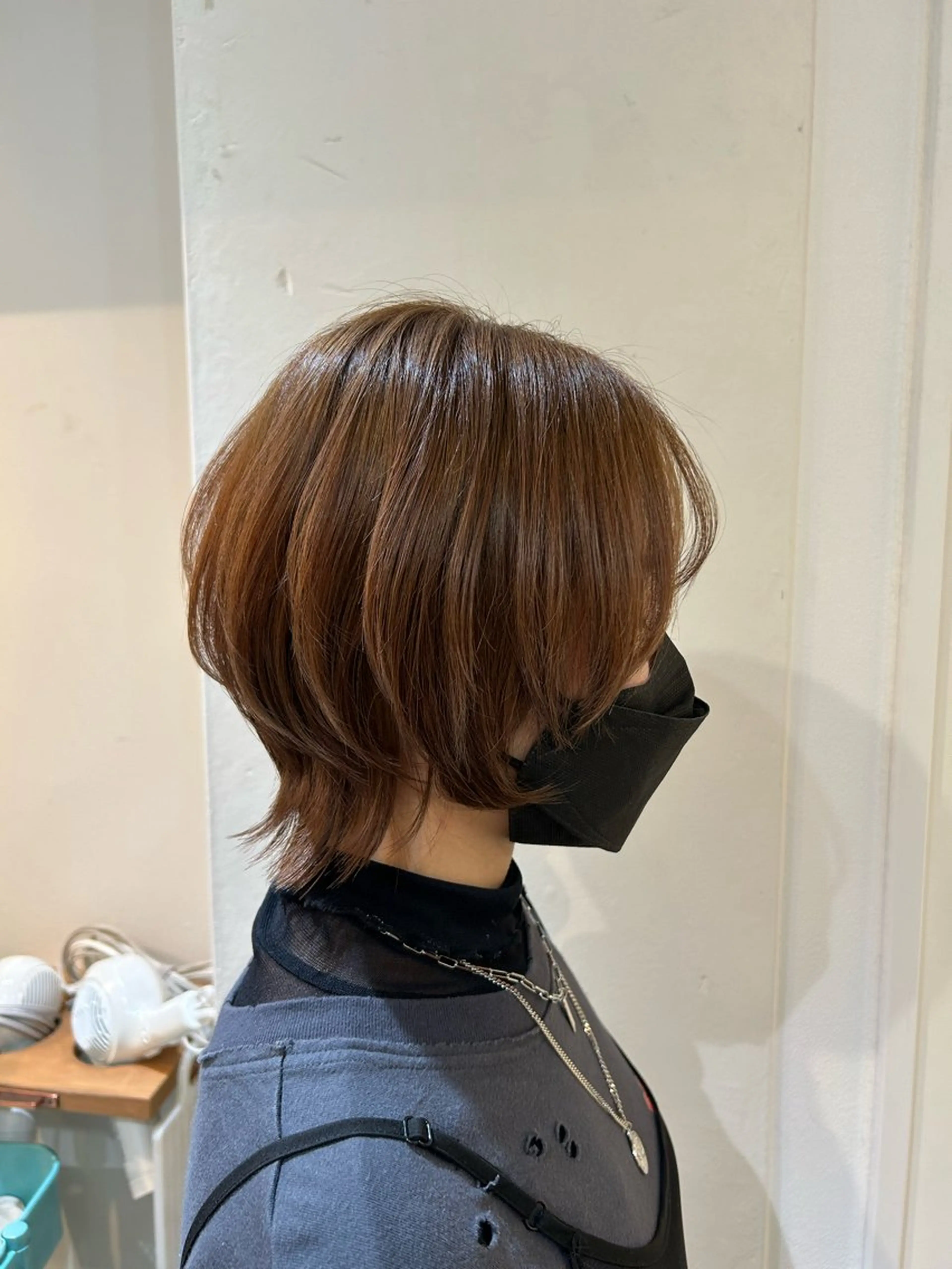 ショート 顔周りカット レイヤーカット ショートヘア 小顔カット ウルフカット Joyeux hair design【ジョワイユヘアーデザイン】所属・盛本 彩乃のヘアスタイル