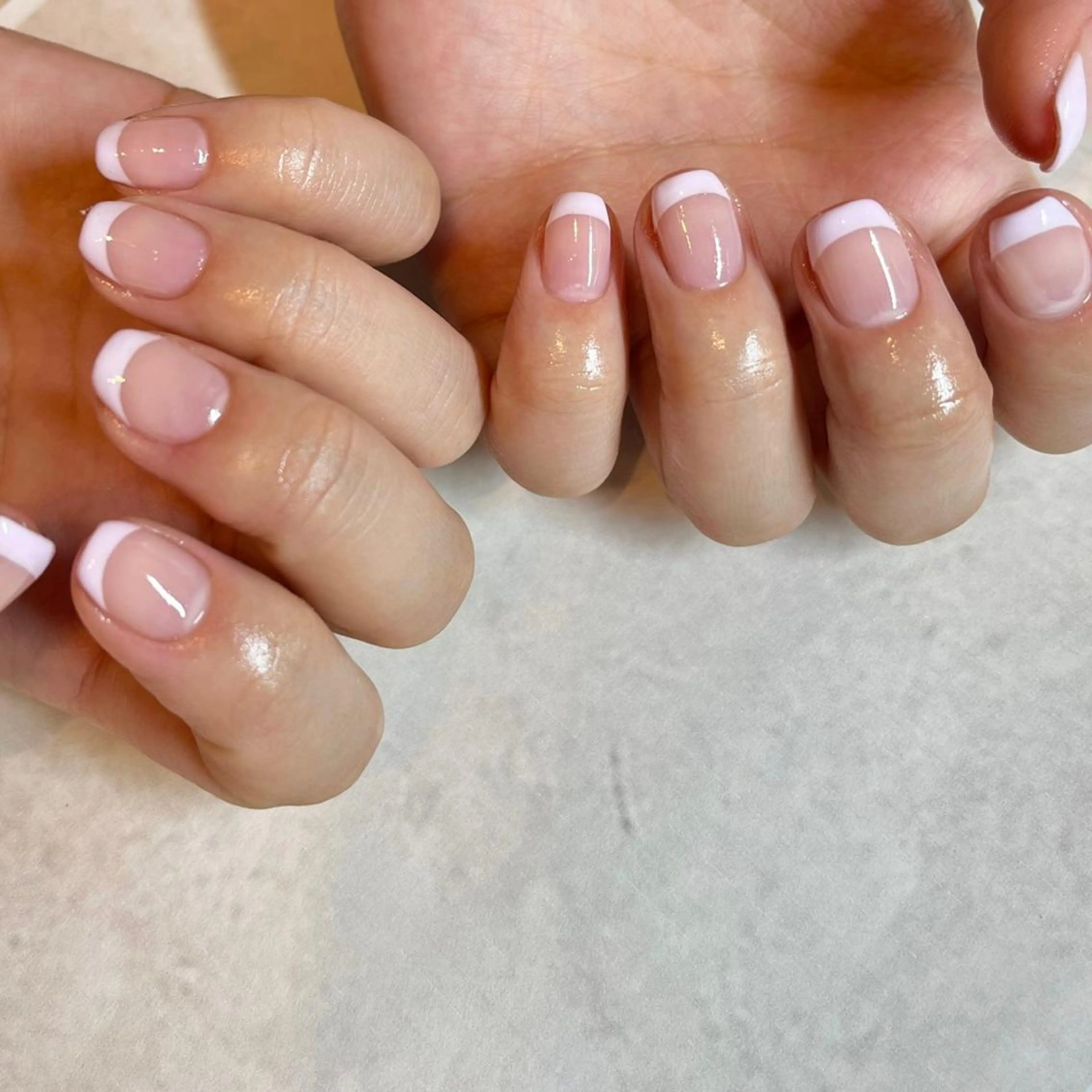 ネイル フレンチネイル ピンク フリーランス¨̮⃝ ネイリストOKADAのネイルデザイン