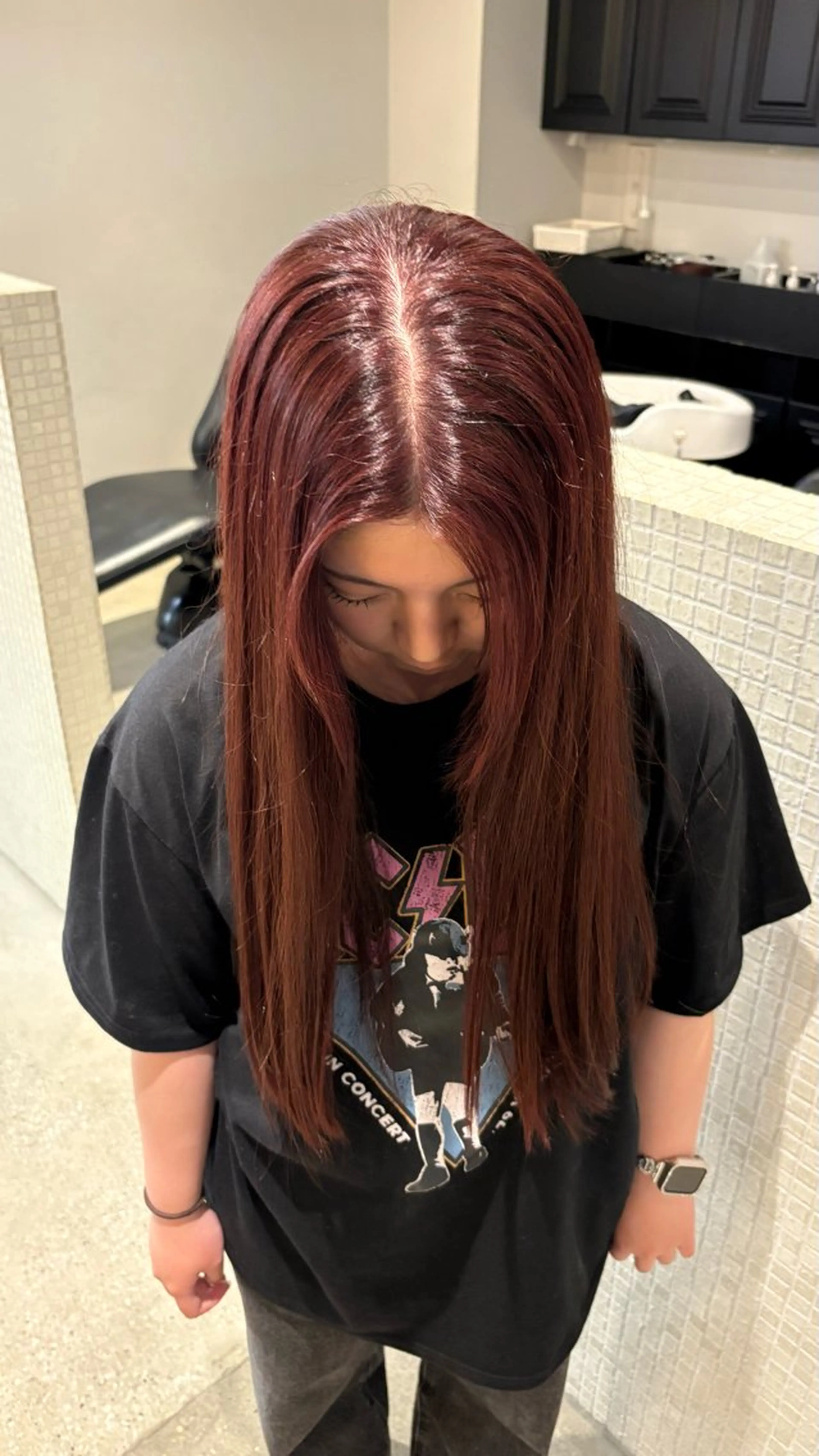 ロング カラー ブラウンカラー ピンクカラー ピンクブラウン December/ jingumae所属・はらだ みはるのヘアスタイル