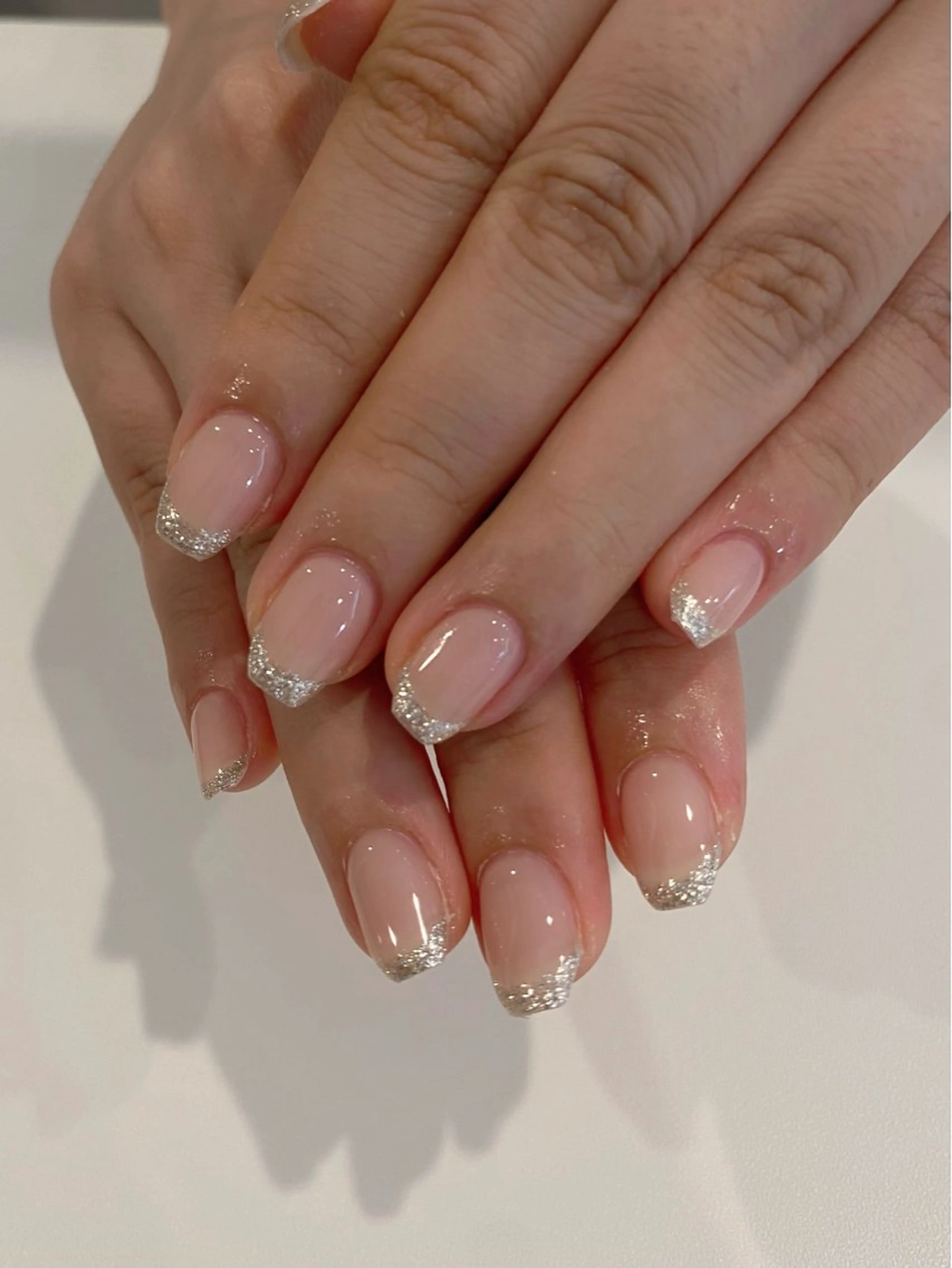 ネイル フレンチネイル ラメ(グリッター) ハンドネイル odette Mikiのネイルデザイン