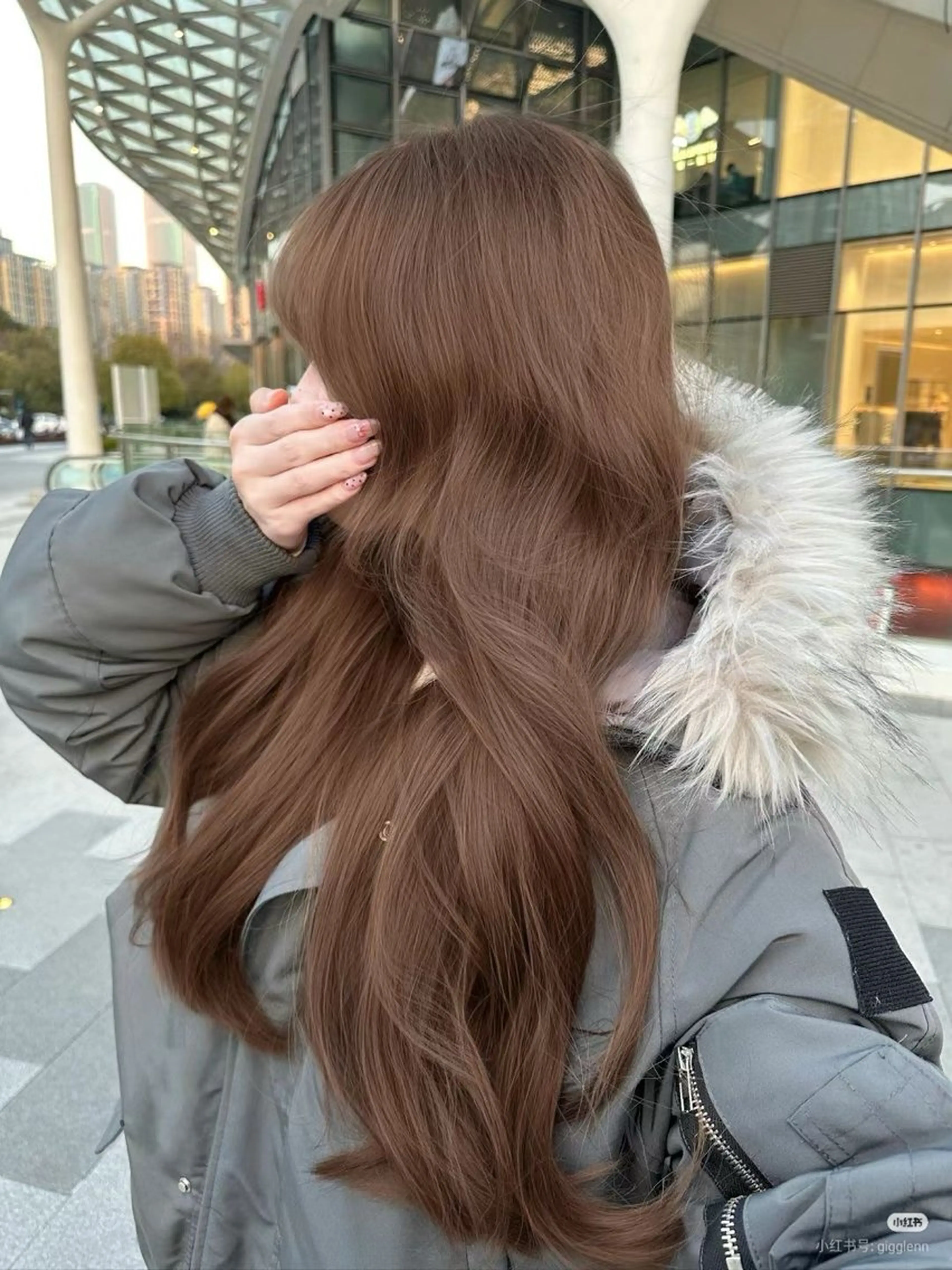 🤎韓国風ヘアーになりたい🤎レイヤーカット＋明るめベージュカラー＋プレミアム髪質改善トリートメント＋コテ巻仕上げ🤎の写真