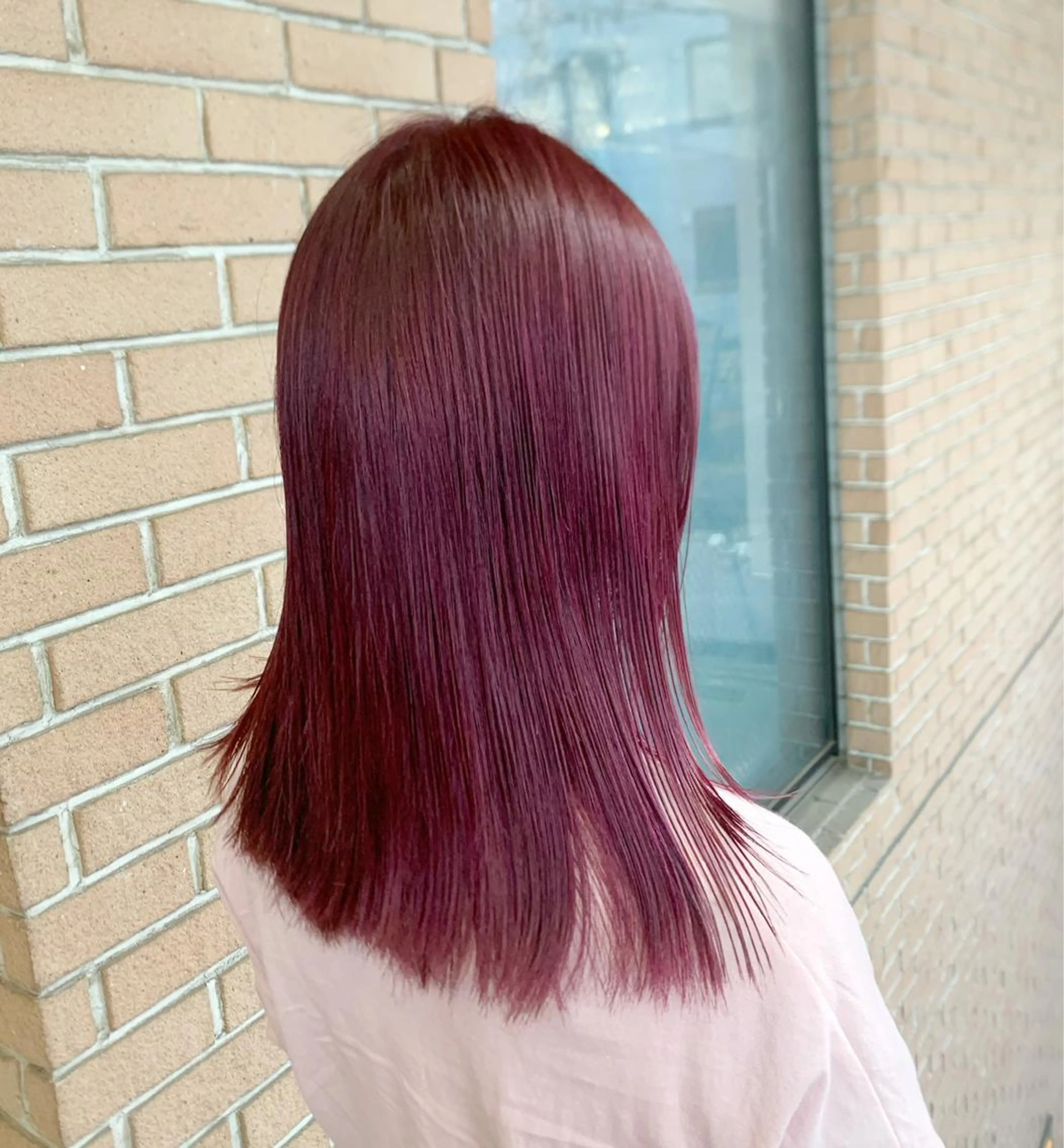 セミロング カラー ヘアアレンジ ヘアカラー ピンクカラー🩷 ヘアセットＮＯ.1のヘアスタイル