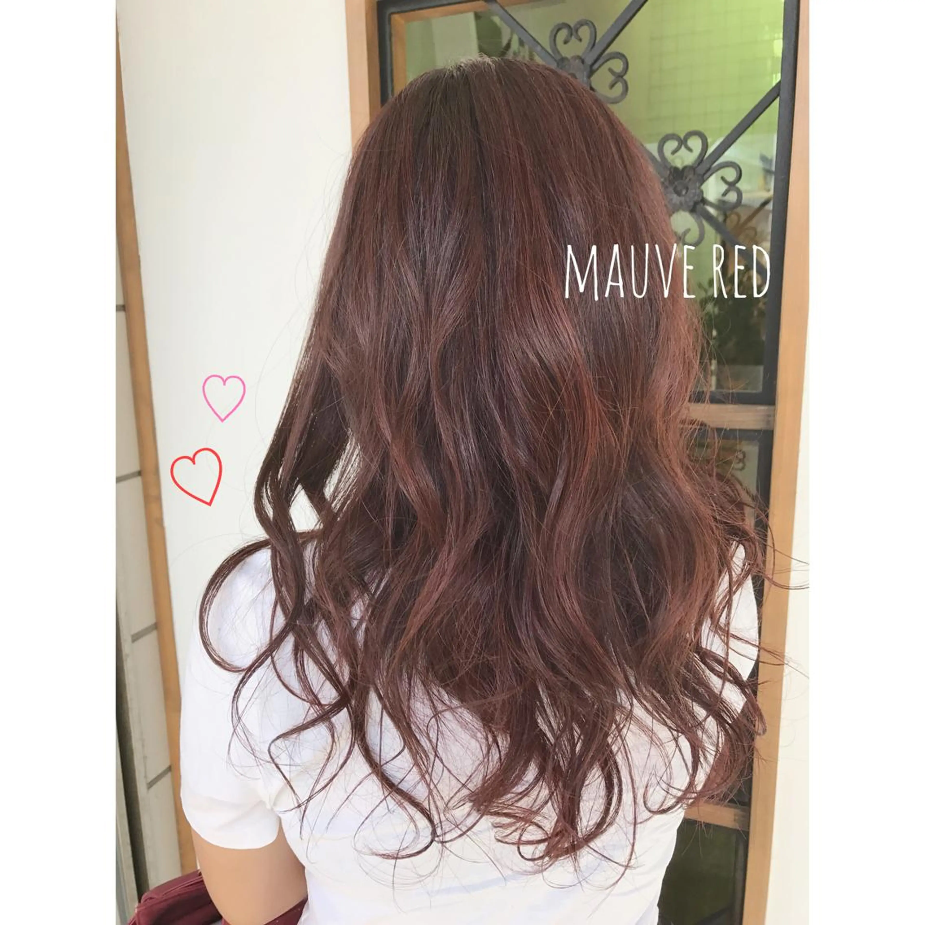 ロング カラー ヘアアレンジ ダブルカラー レッドカラー シアーベージュニスト 🥣大石亜里紗のヘアスタイル