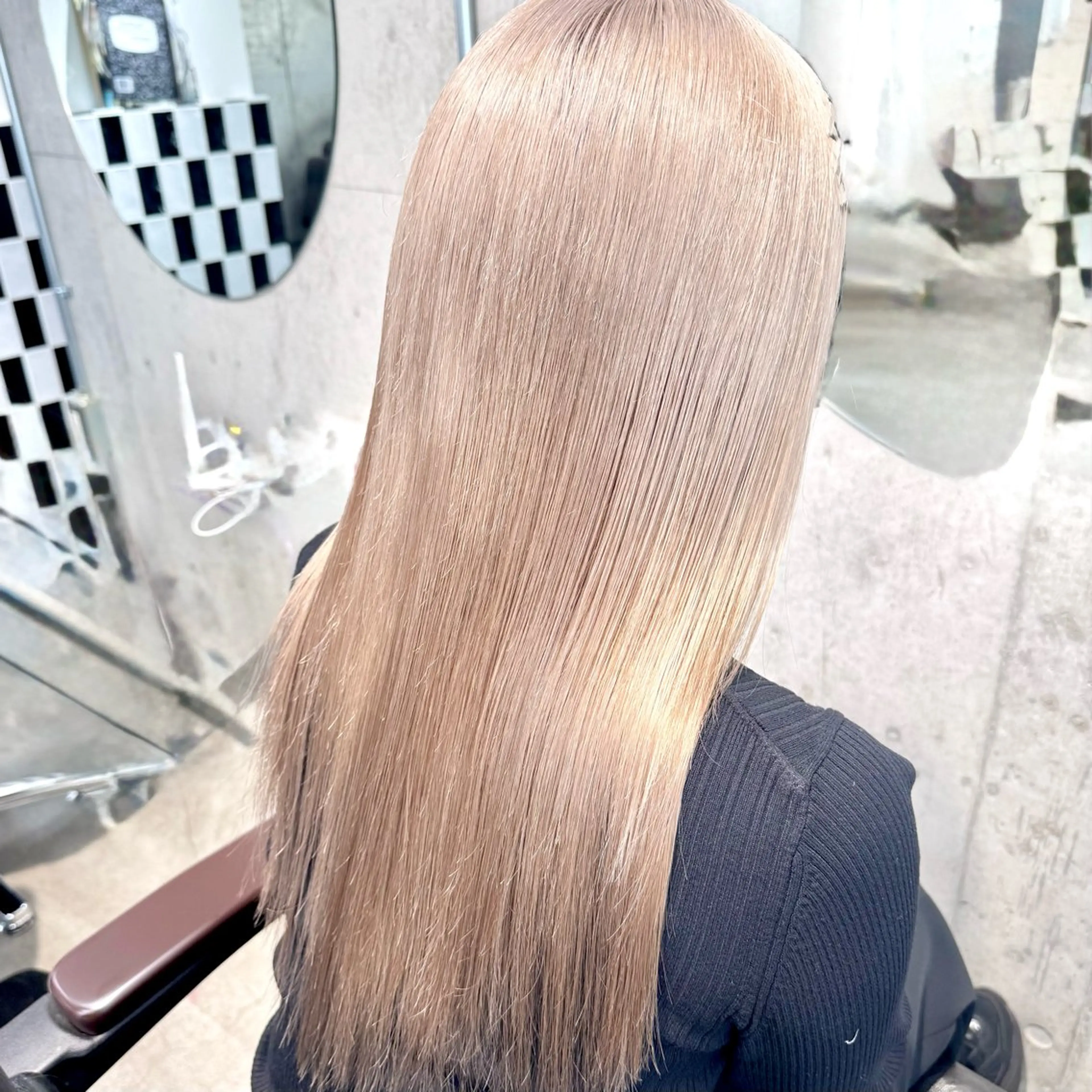 ミディアム カラー パーマ ヘアアレンジ メンズ キッズ ヘアカラー トリートメント ハイトーン/ピンク 💗モモ໒꒱のヘアスタイル
