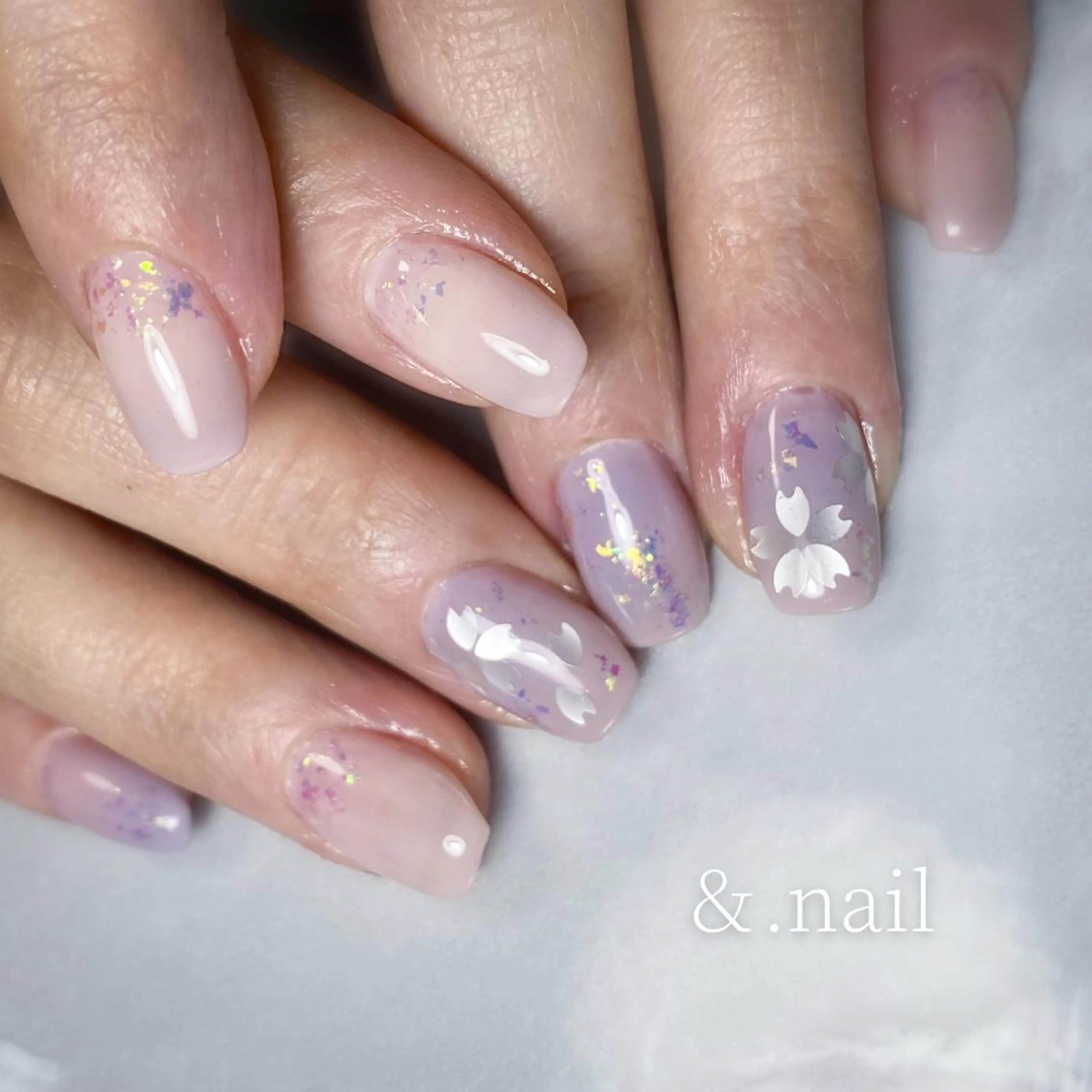 ネイル 桜ネイル 春ネイル ハンドネイル &.nail/ ニュアンス/持込み可のネイルデザイン