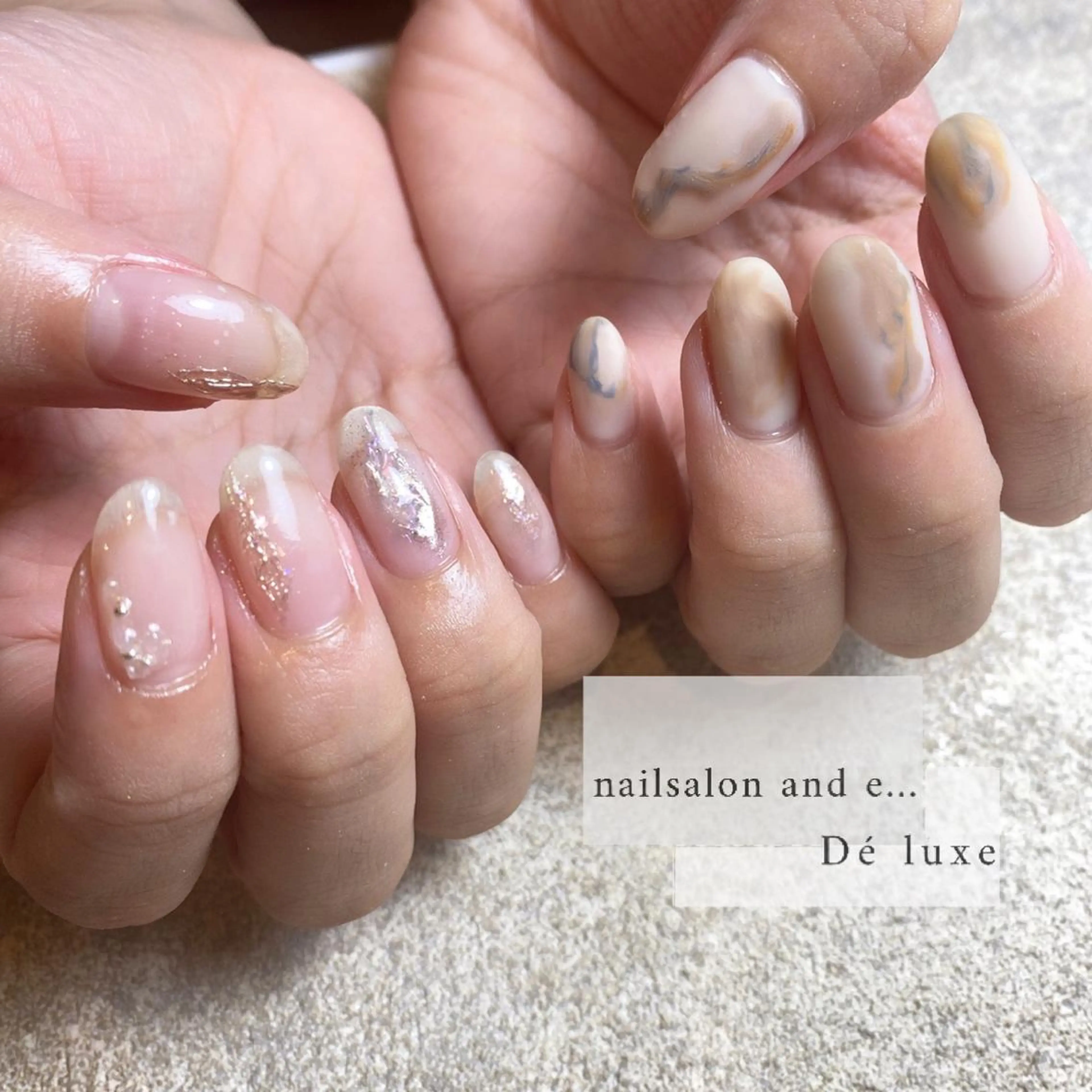 ネイル クリアネイル グラデーション マットネイル ミラーネイル 持ち込み nailsalon mur.のネイルデザイン