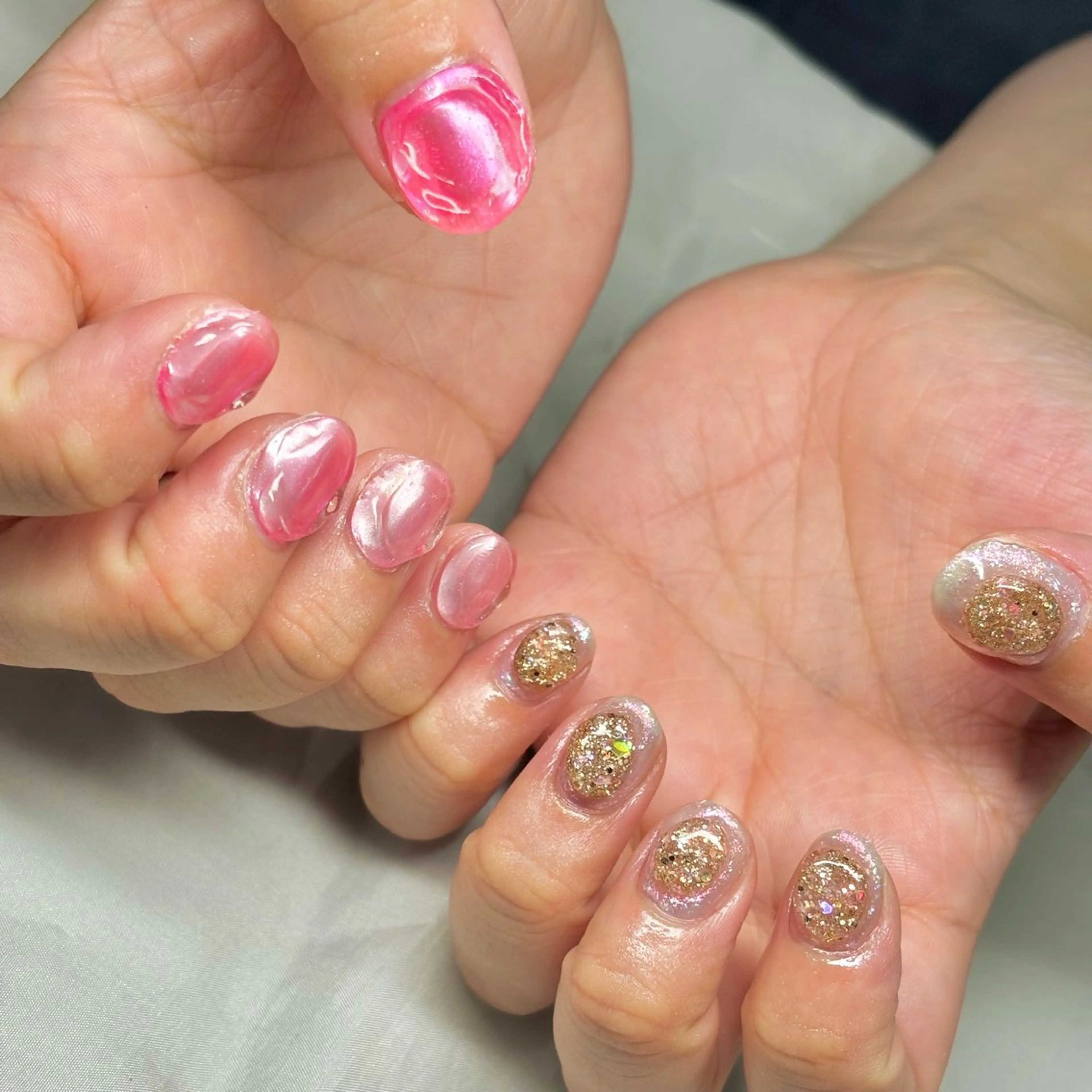 ネイル オーロラネイル クリアネイル ハンドネイル ハンドケア nail&eye Aoのマツエク・マツパデザイン