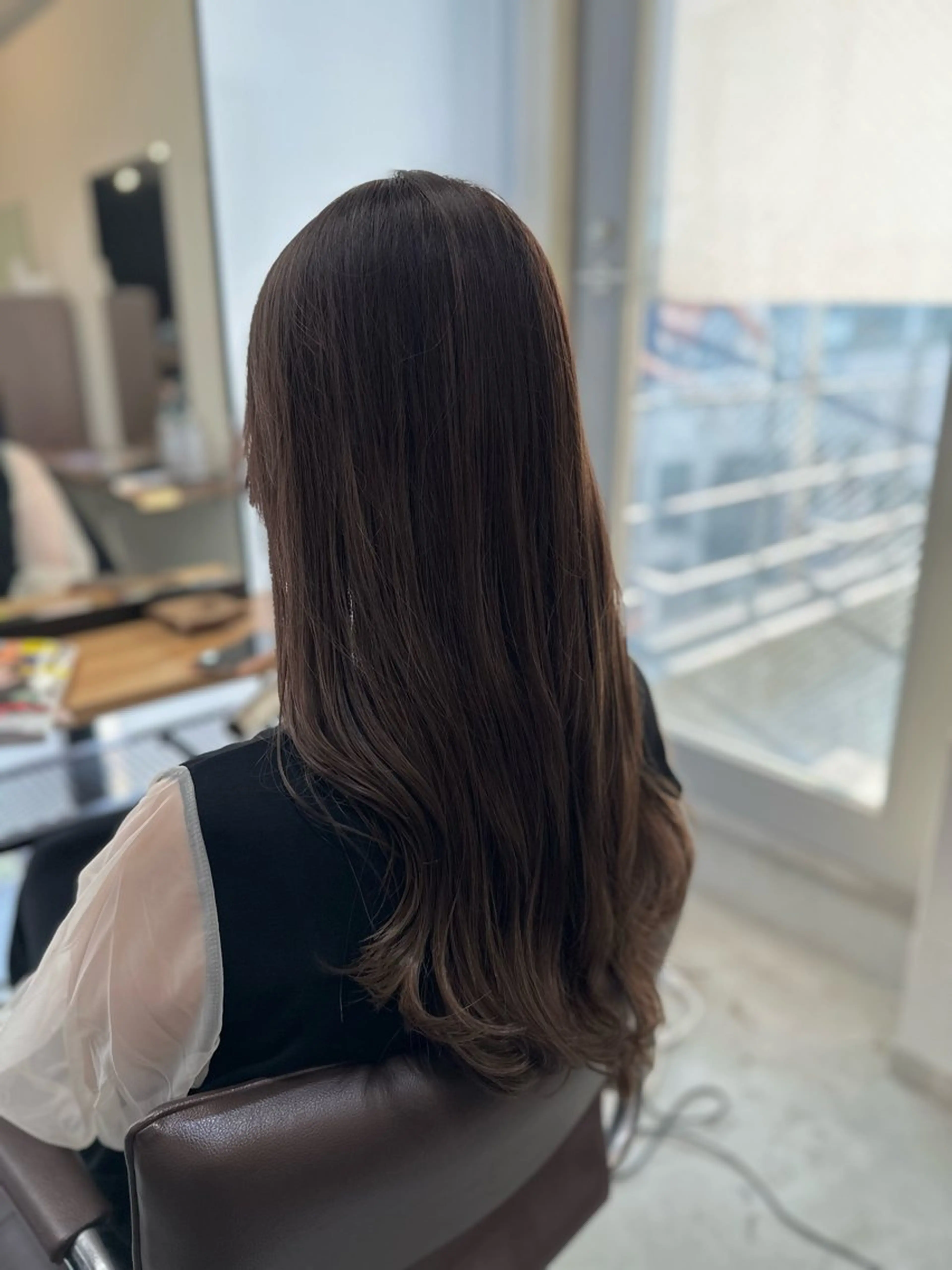 ロング カラー パーマ カット パーマ トリートメント 小顔カット✨ 透明感カラー✨kyoのヘアスタイル