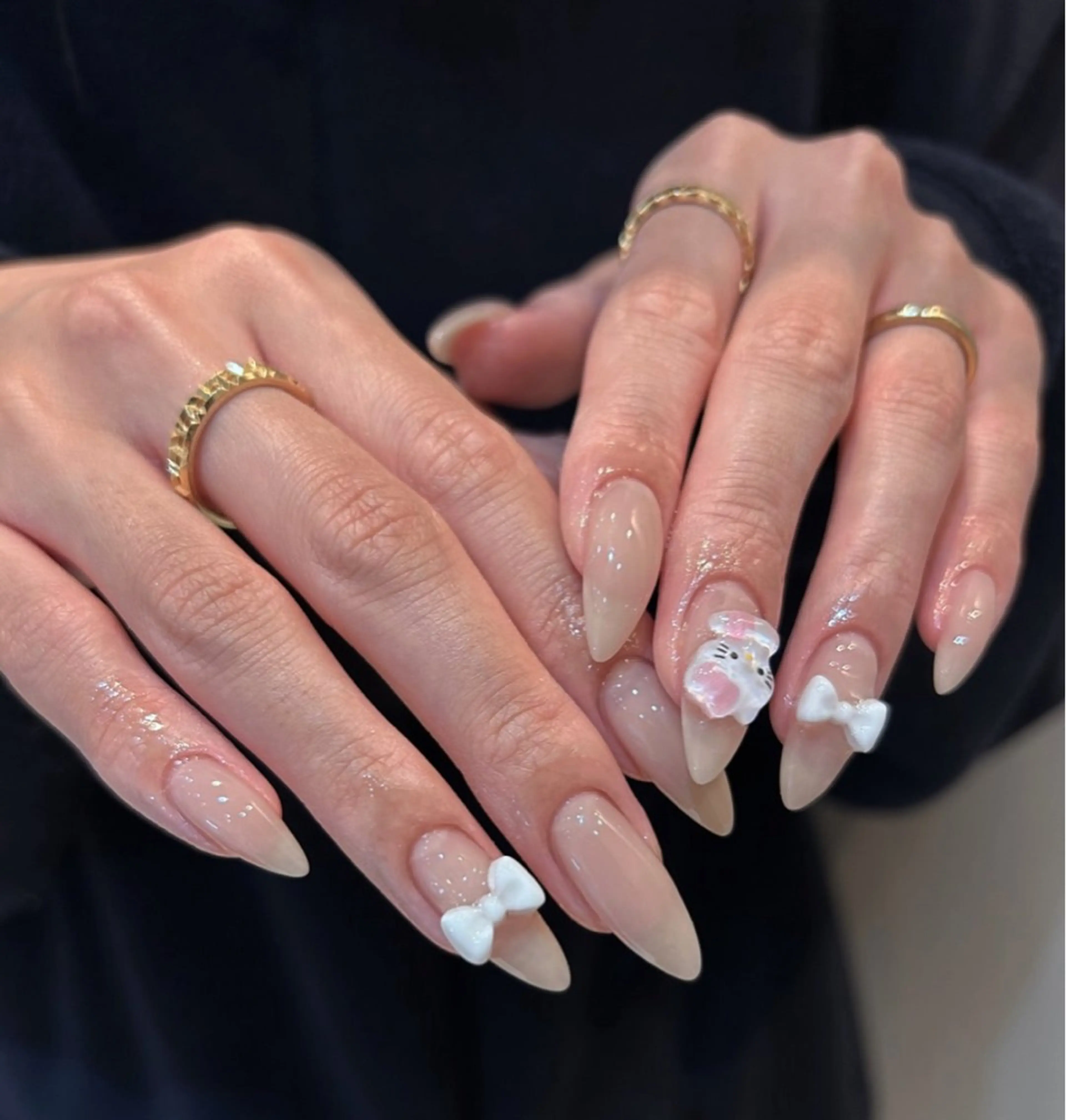 ネイル 長さ出し グラデーション キラキラネイル 韓国ネイル ラメ(グリッター) ハンドネイル ハンドケア Chisa Nail Studio所属・リ リのネイルデザイン