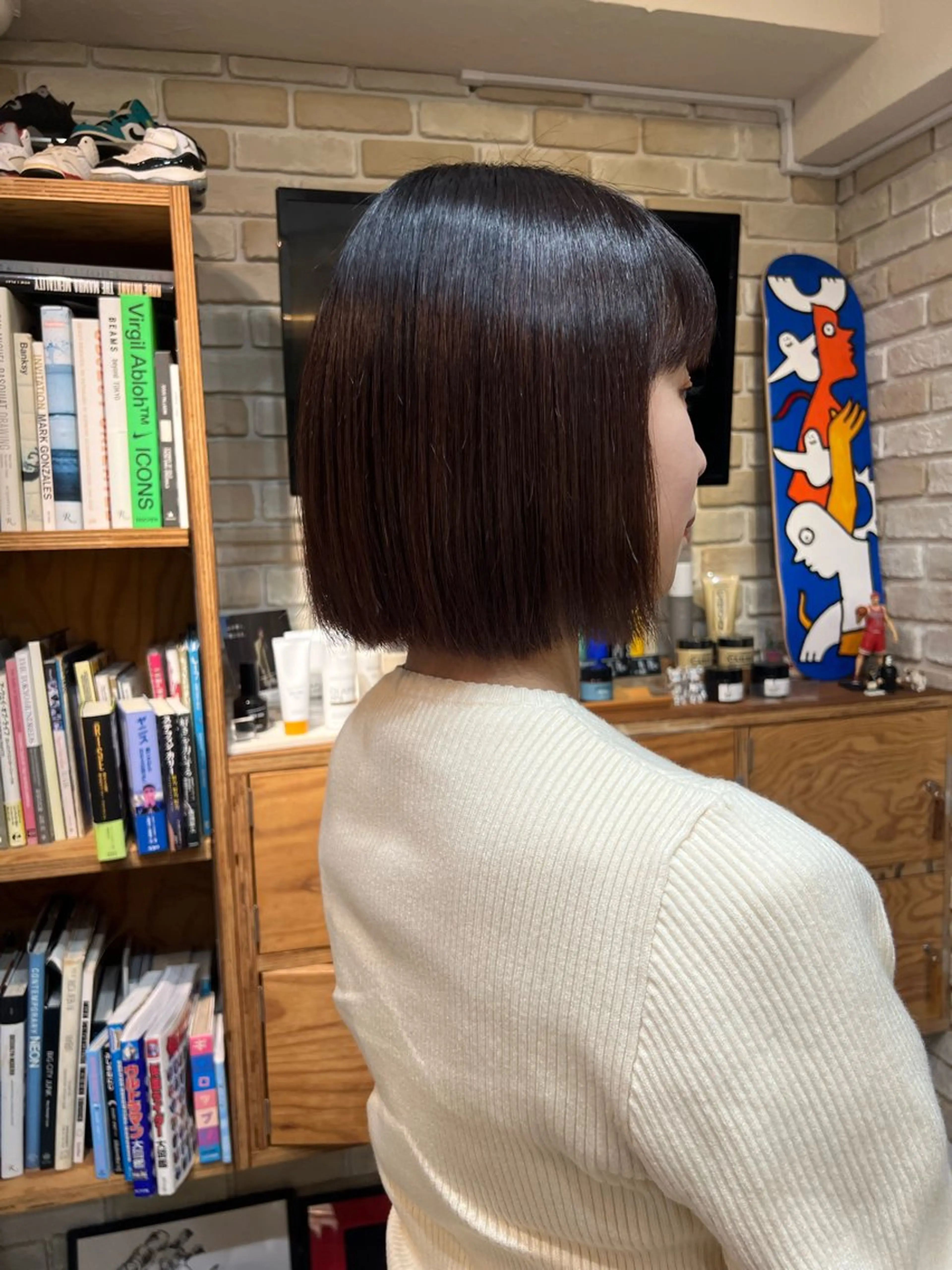 ミディアム ボブ 髪質改善 縮毛矯正 トリートメント ヘアセット 髪質改善/縮毛矯正/ 艶カラー/増田晃大のヘアスタイル