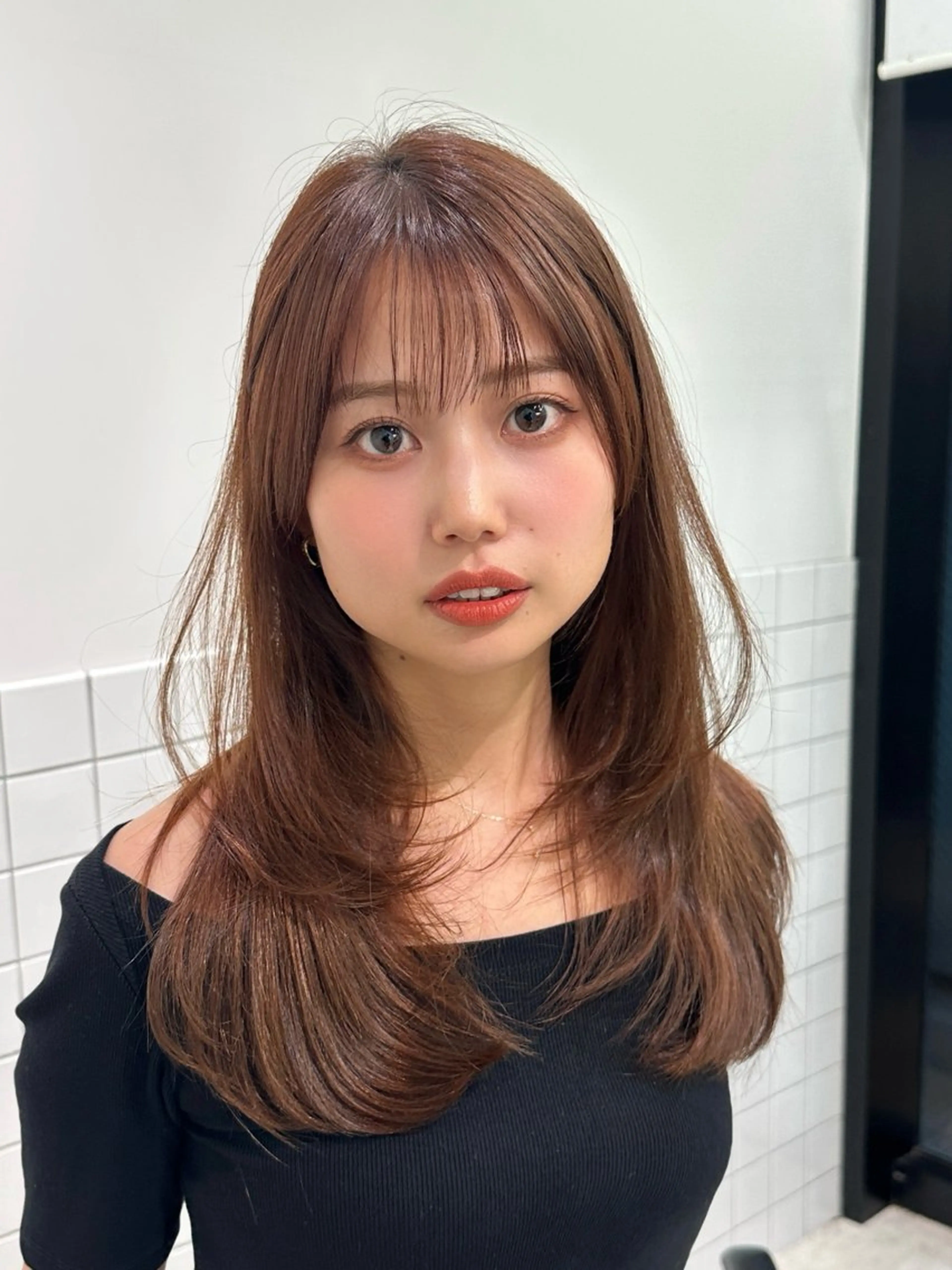 ミディアム カット 縮毛矯正 トリートメント GO TODAY  NU茶屋町所属・地毛風ストレート/ 髪質改善/kokiのヘアスタイル