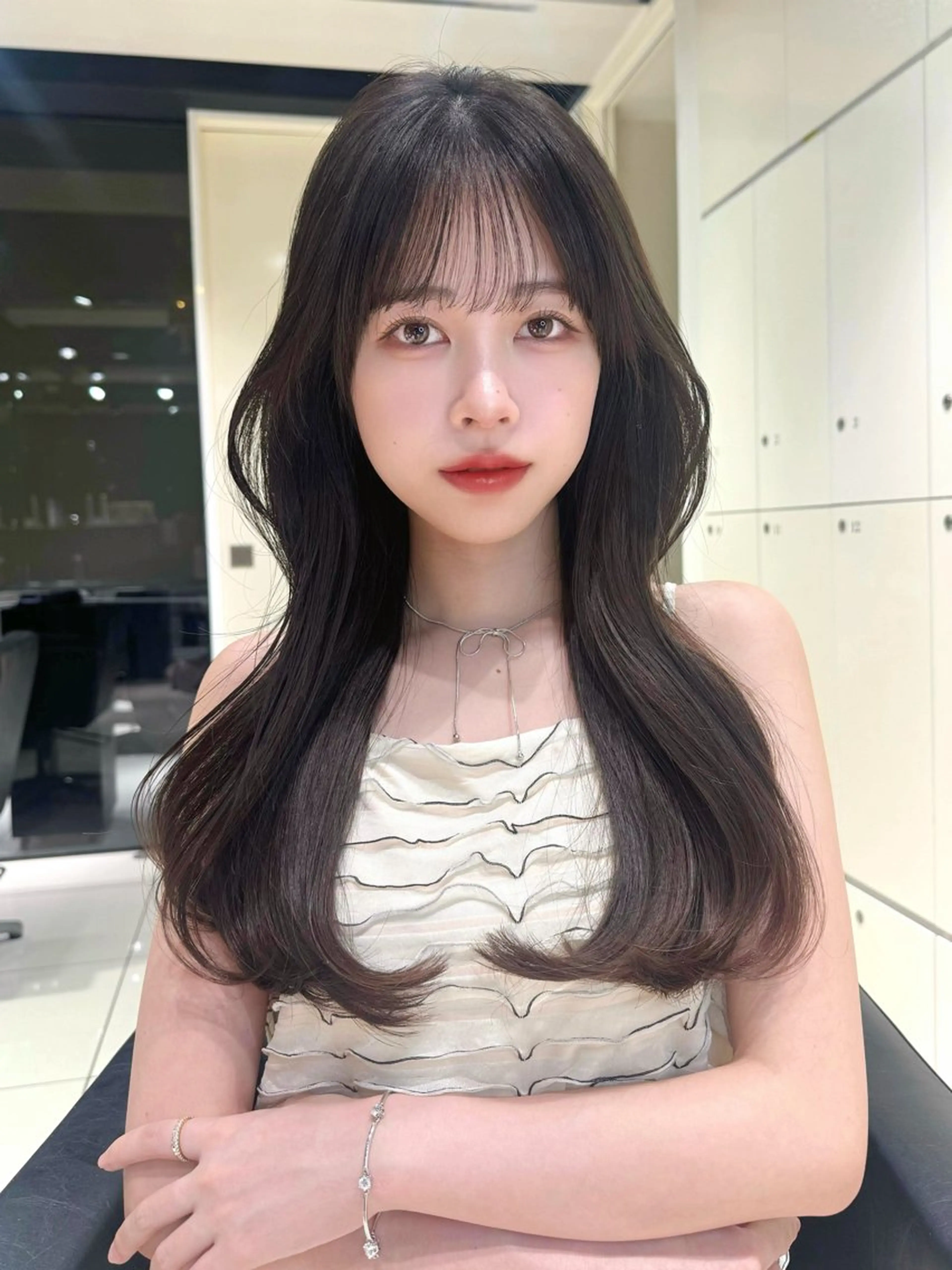 セミロング カット ヘアカラー トリートメント 縮毛・髪質改善🩰 mai🐰ྀི🤍のヘアスタイル