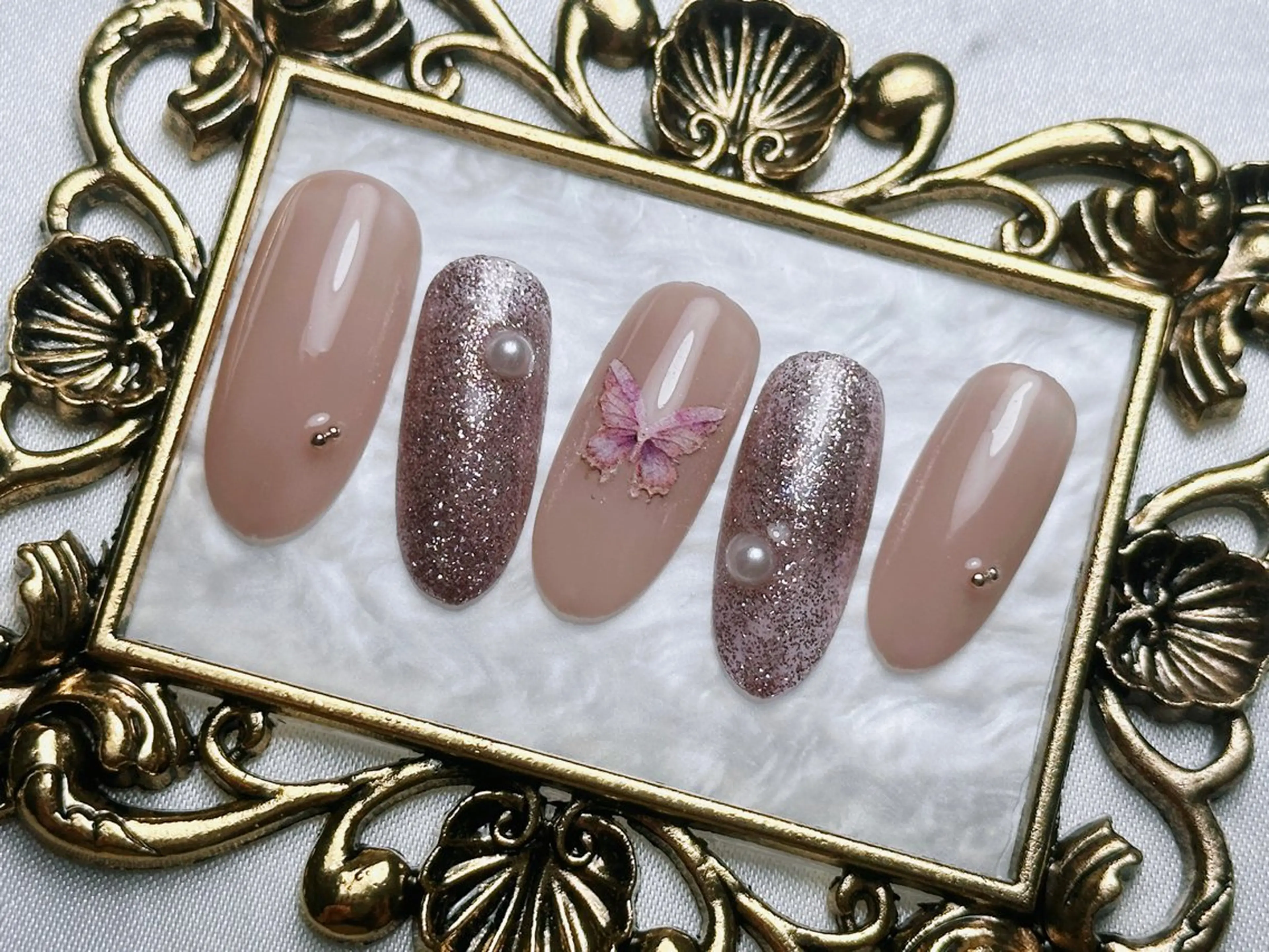 ネイル ブルー フレンチネイル マグネットネイル ニュアンスネイル オフィスネイル Mnail _KKのネイルデザイン