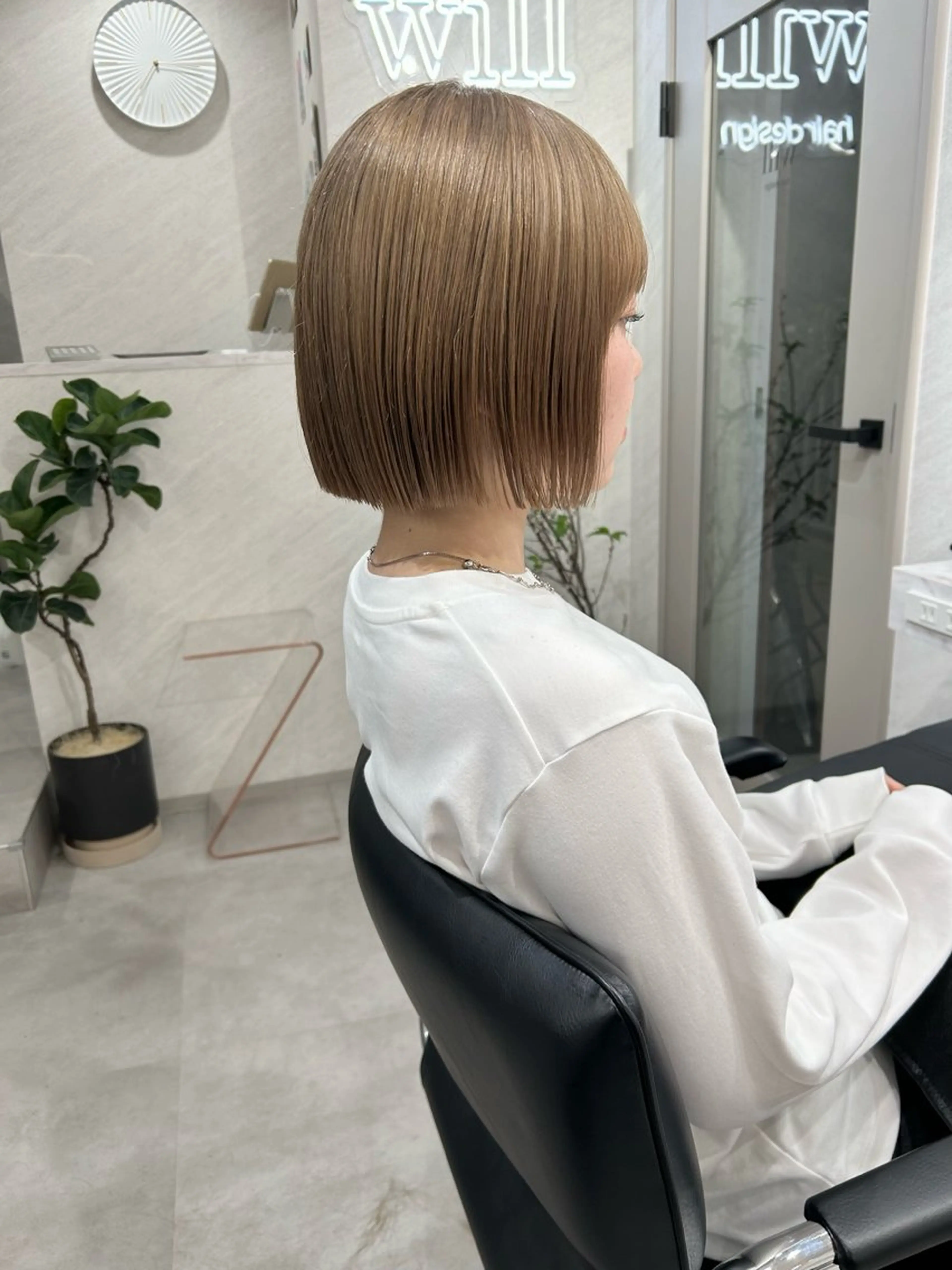 ショート カラー ヘアカラー トリートメント 髪質改善will hairdesignのヘアスタイル
