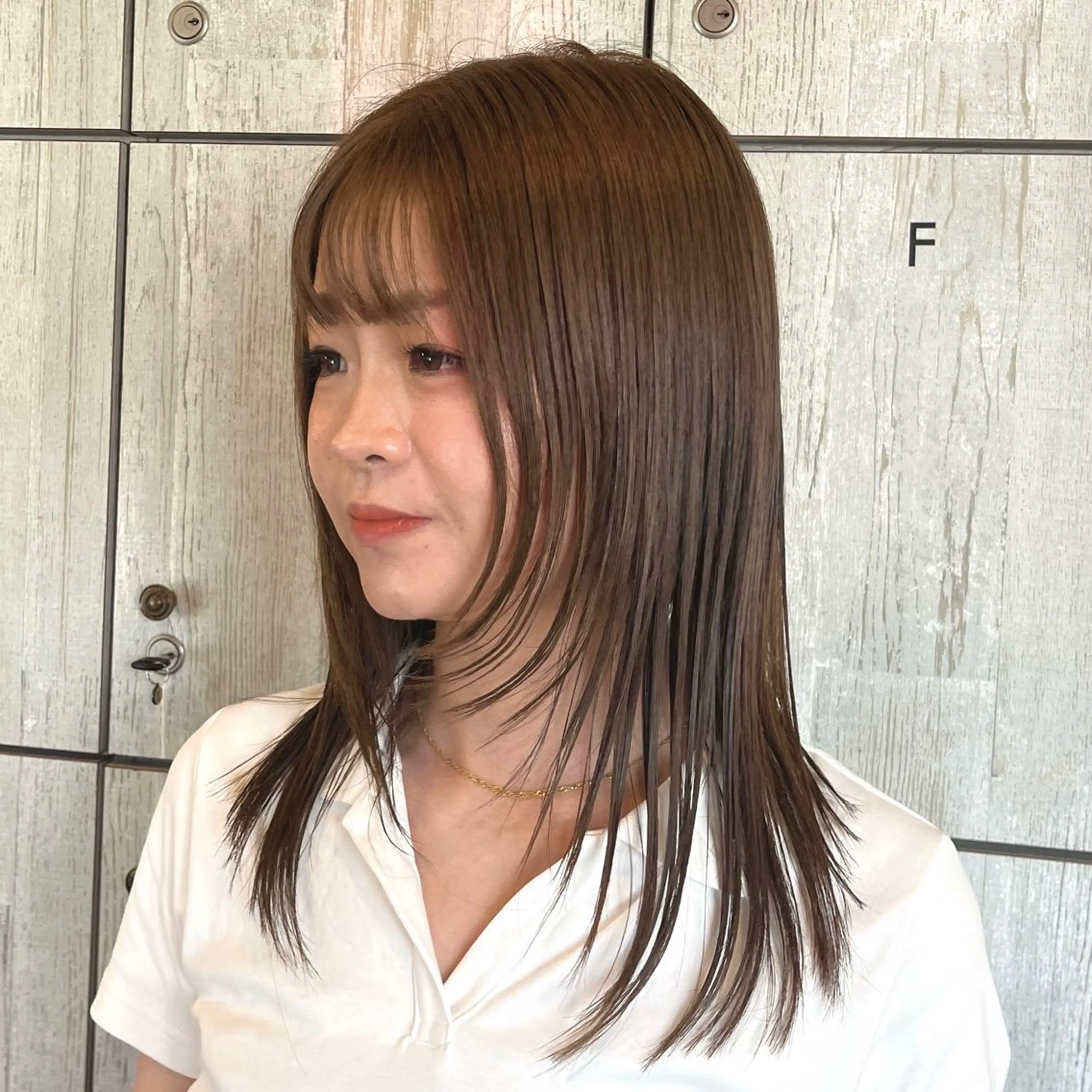 ロング カラー 顔まわりレイヤー 顔周りカット レイヤーカット カラー/韓国レイヤー /ブリーチ/hinaのヘアスタイル