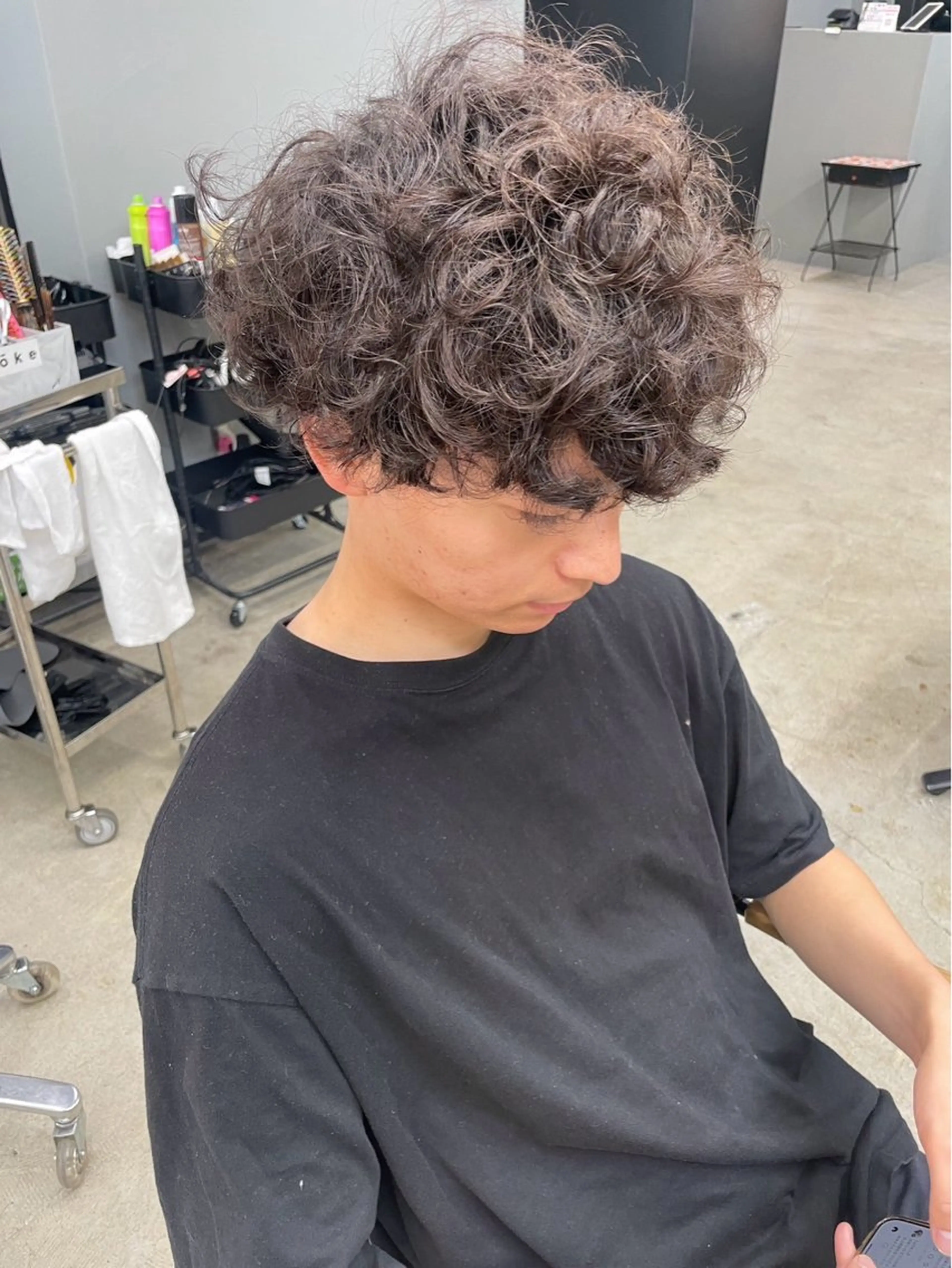 ショート パーマ メンズ カット パーマ メンズ専門サロン wokeのヘアスタイル