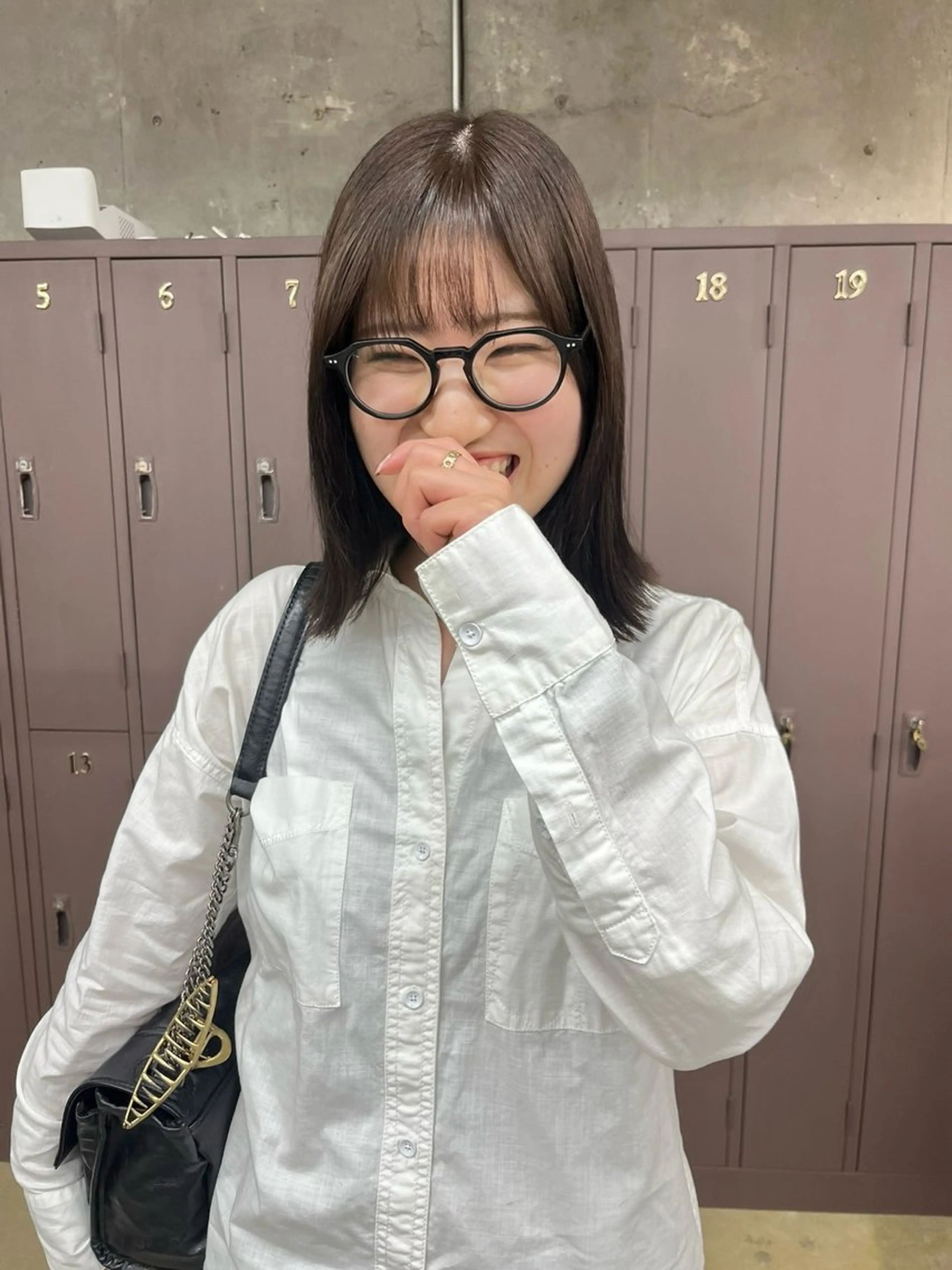 ミディアム カラー ナガノリノ /ボブ/ ベージュ/暖色のヘアスタイル