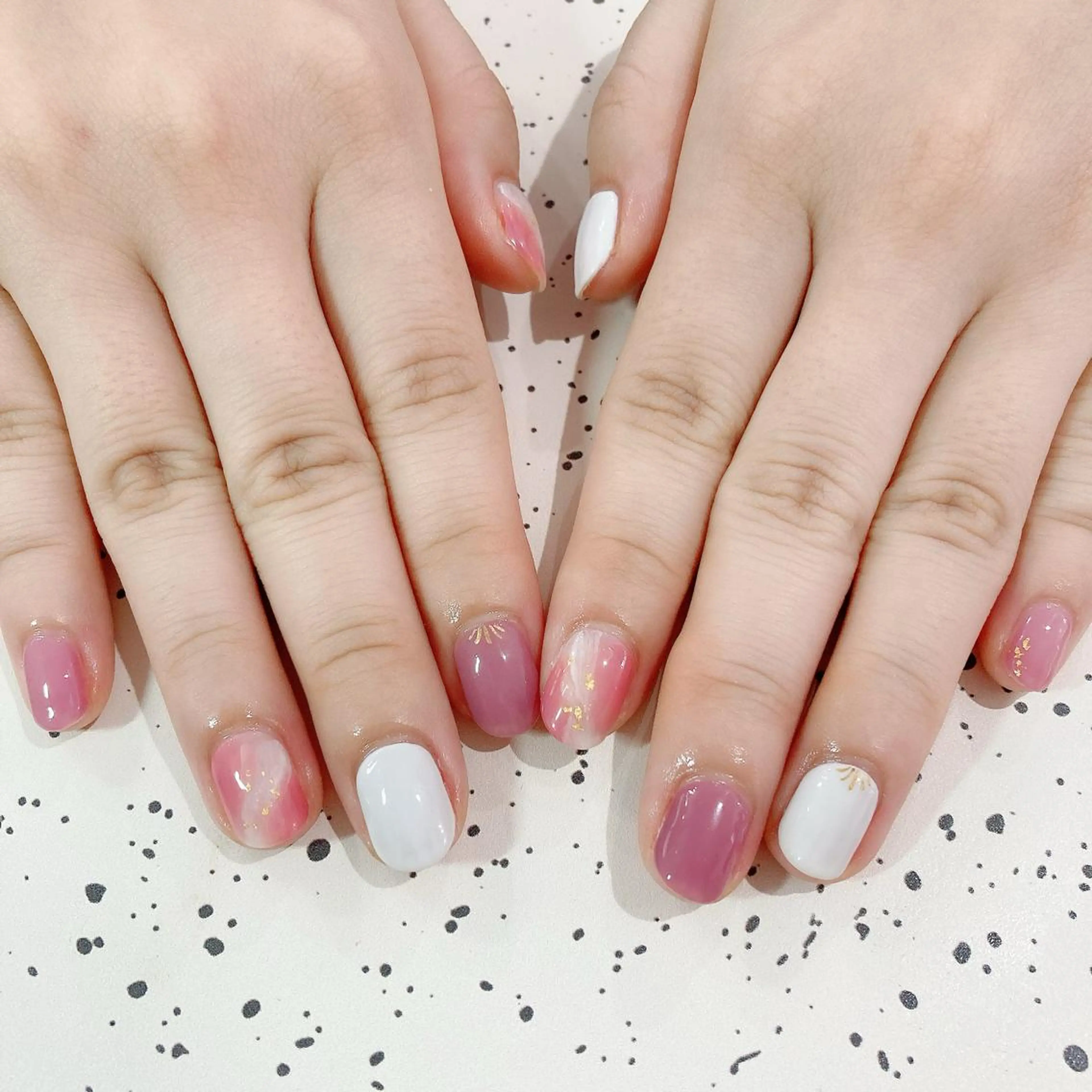 ネイル ジェルネイル オフィスネイル パラジェル ピンク シンプルネイル ハンドネイル Nail Kのネイルデザイン
