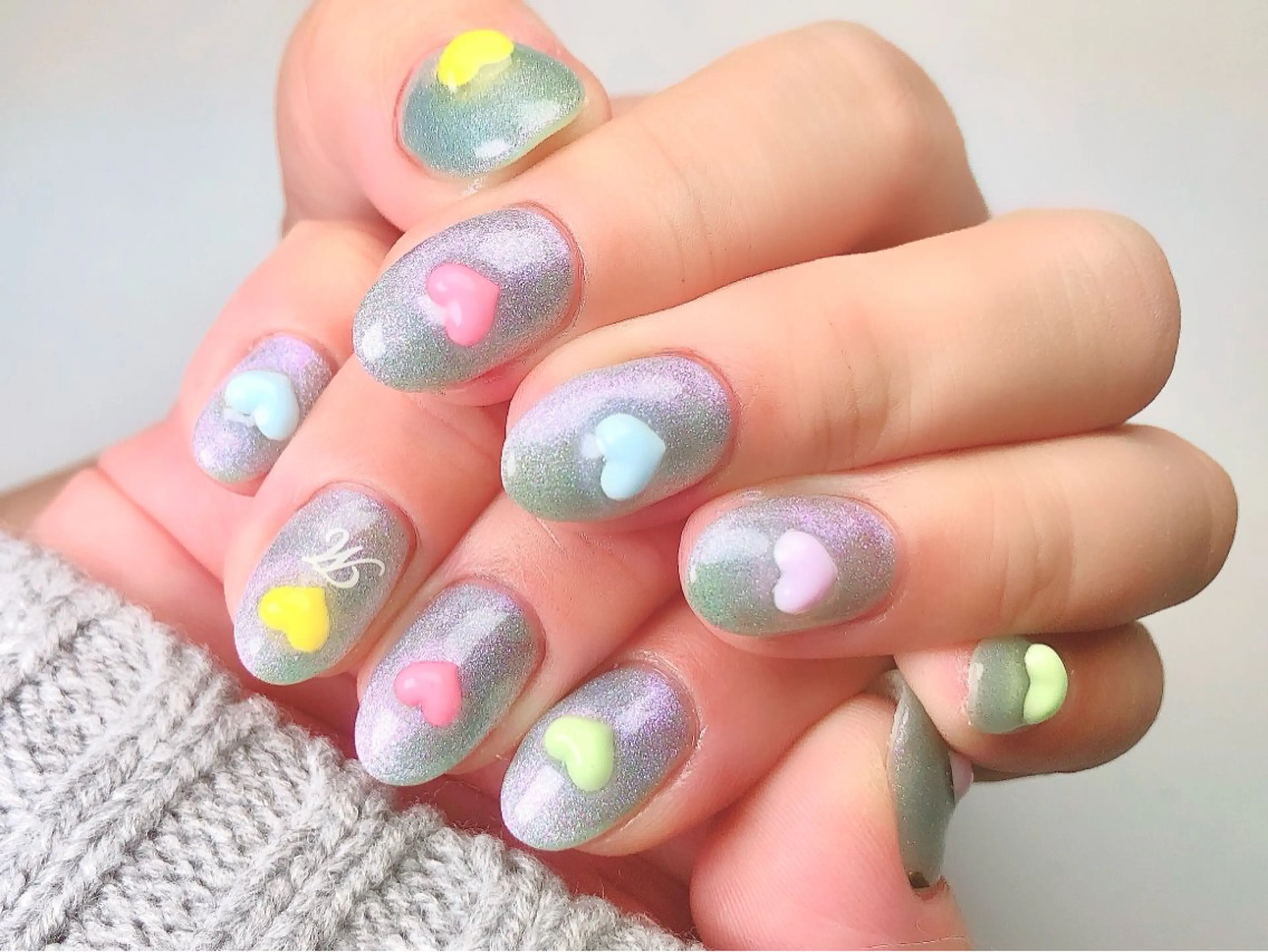 ネイル 長さ出し ジェルネイル ミディアムネイル en.所属・en. NATSUKOのネイルデザイン