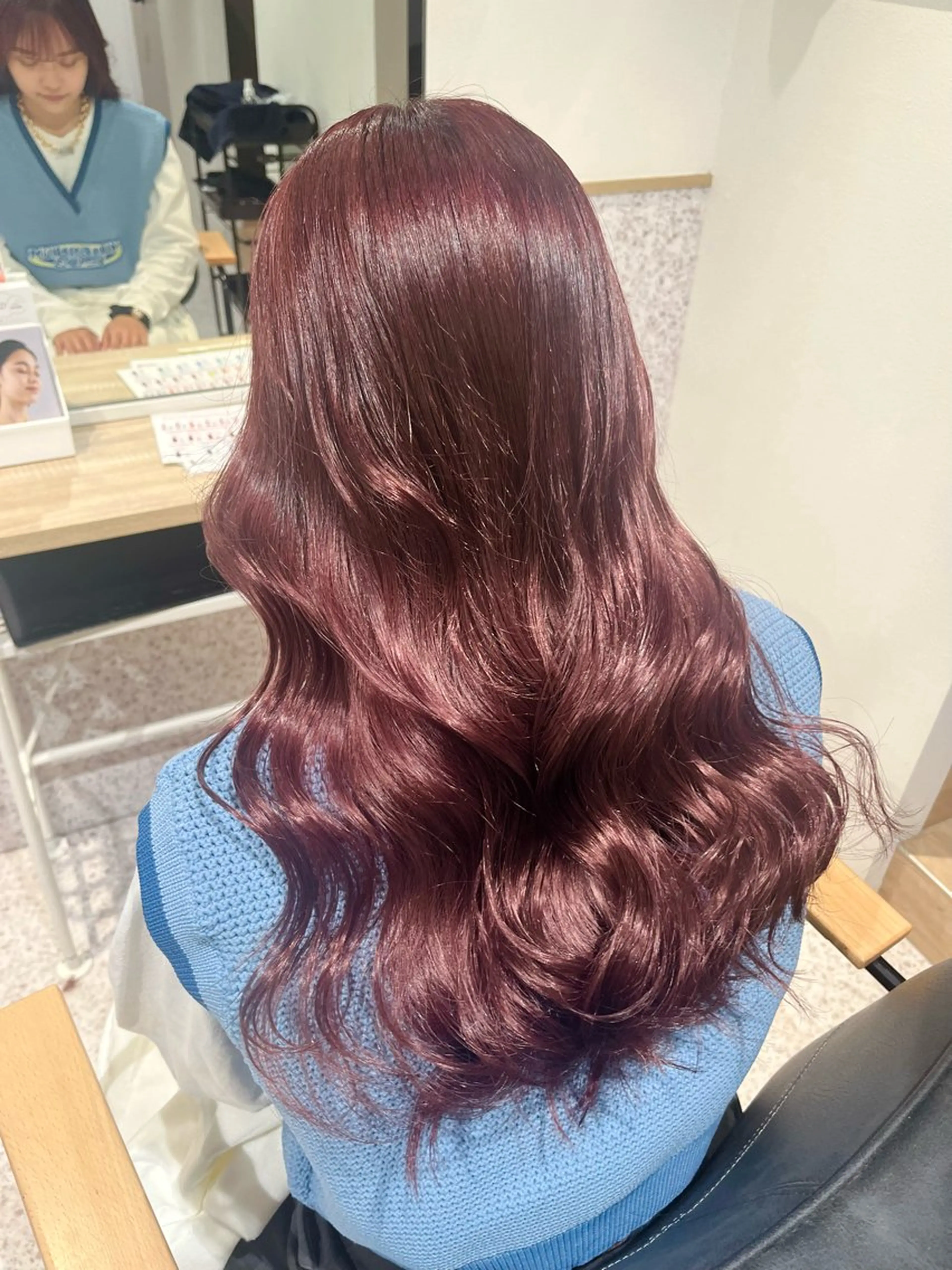 セミロング カラー セミロングパーマ ダブルカラー イヤリングカラー ハイライトカラー ハイトーンカラー ヘアカラー 髪質改善&艶カラー/ ほんだあみ (♡)のヘアスタイル