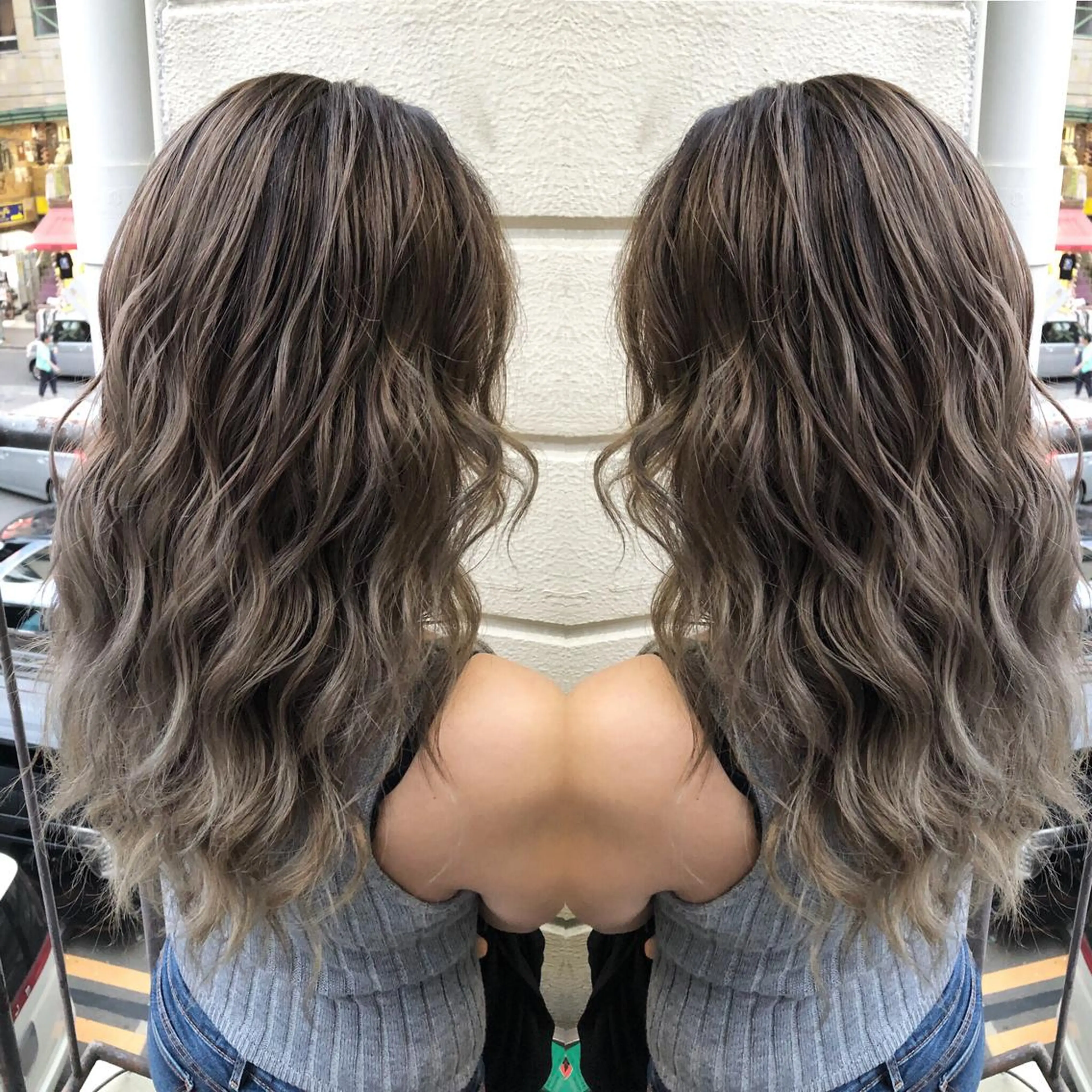 ロング カラー kr2s アメ村のヘアスタイル