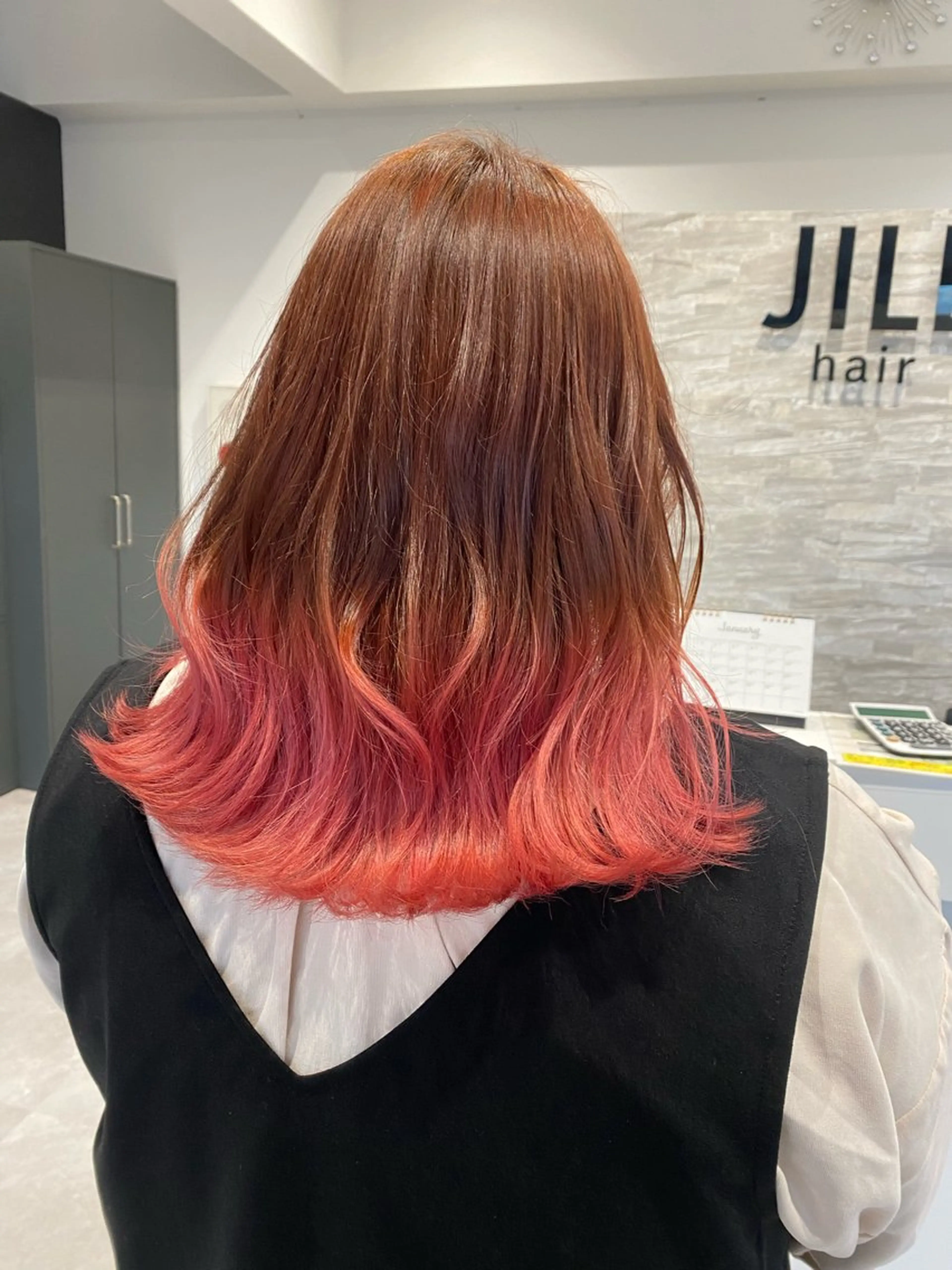 セミロング ヘアカラー JILL    hair所属・maki💖 暖色カラーのヘアスタイル