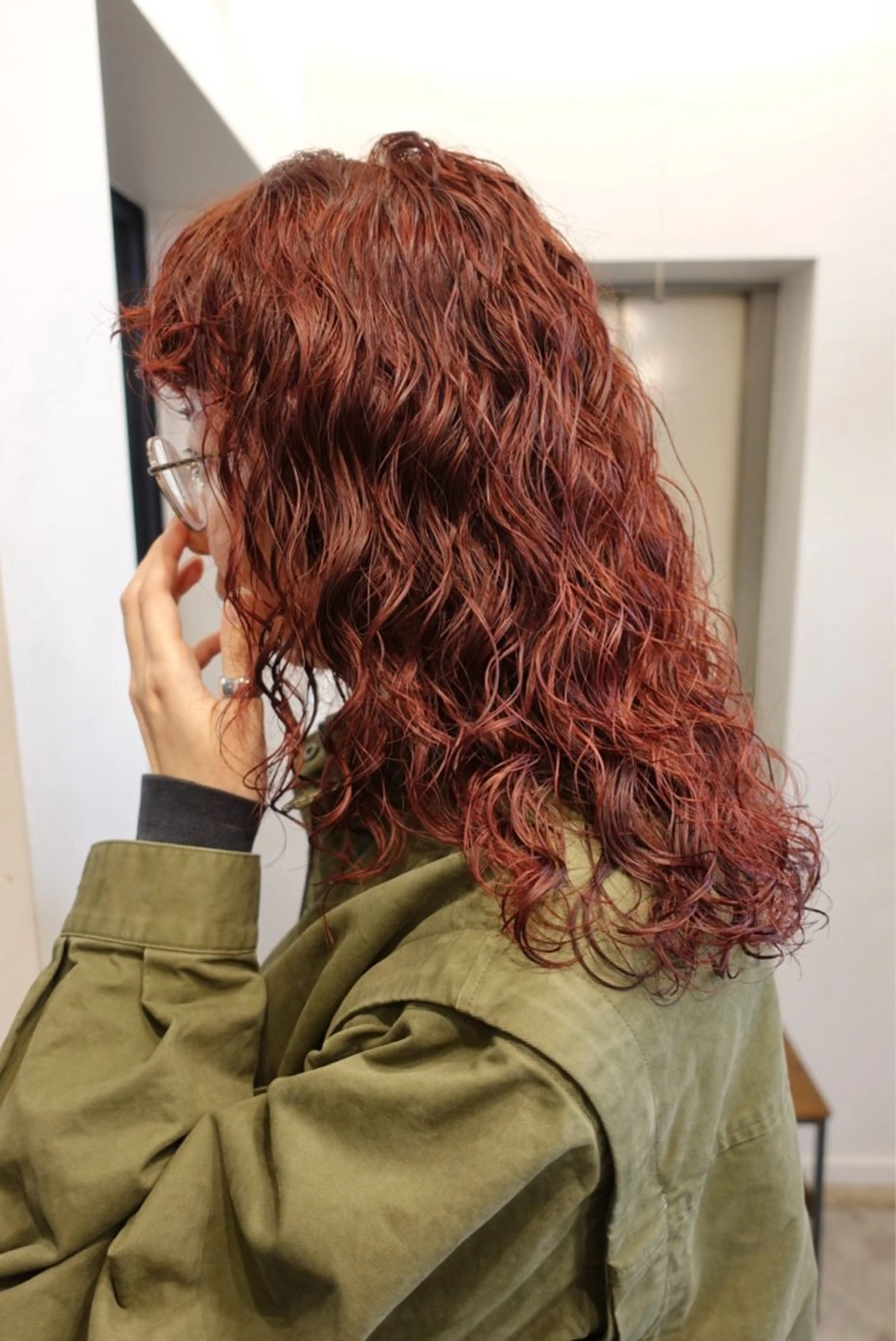 セミロング カラー パーマ セミロングパーマ カット パーマ ヒカル/ミディアム パーマ/ロングパーマのヘアスタイル