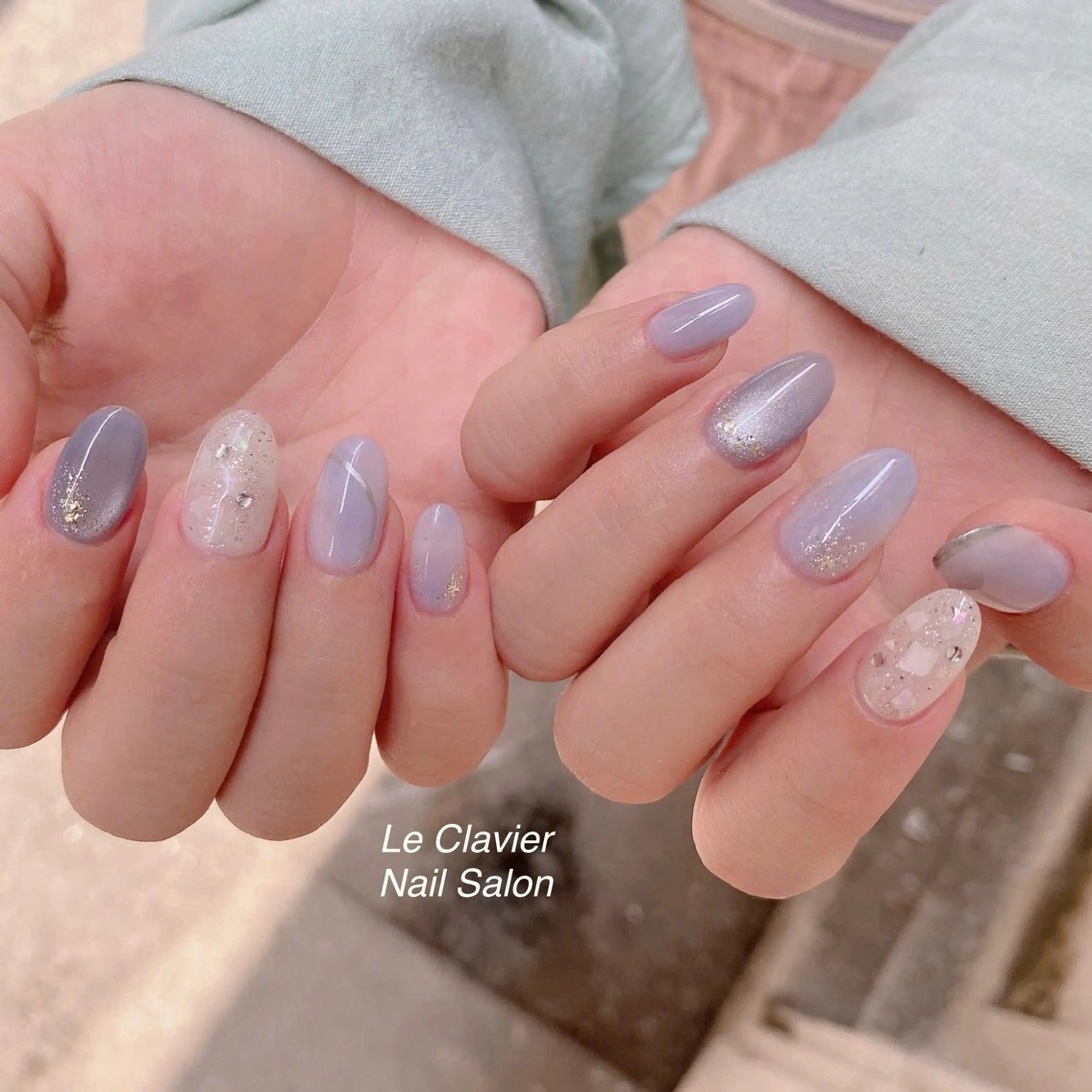 ネイル アートネイル オーロラネイル チークネイル 長さ出し フットネイル ハンドネイル Hazuki nailのネイルデザイン