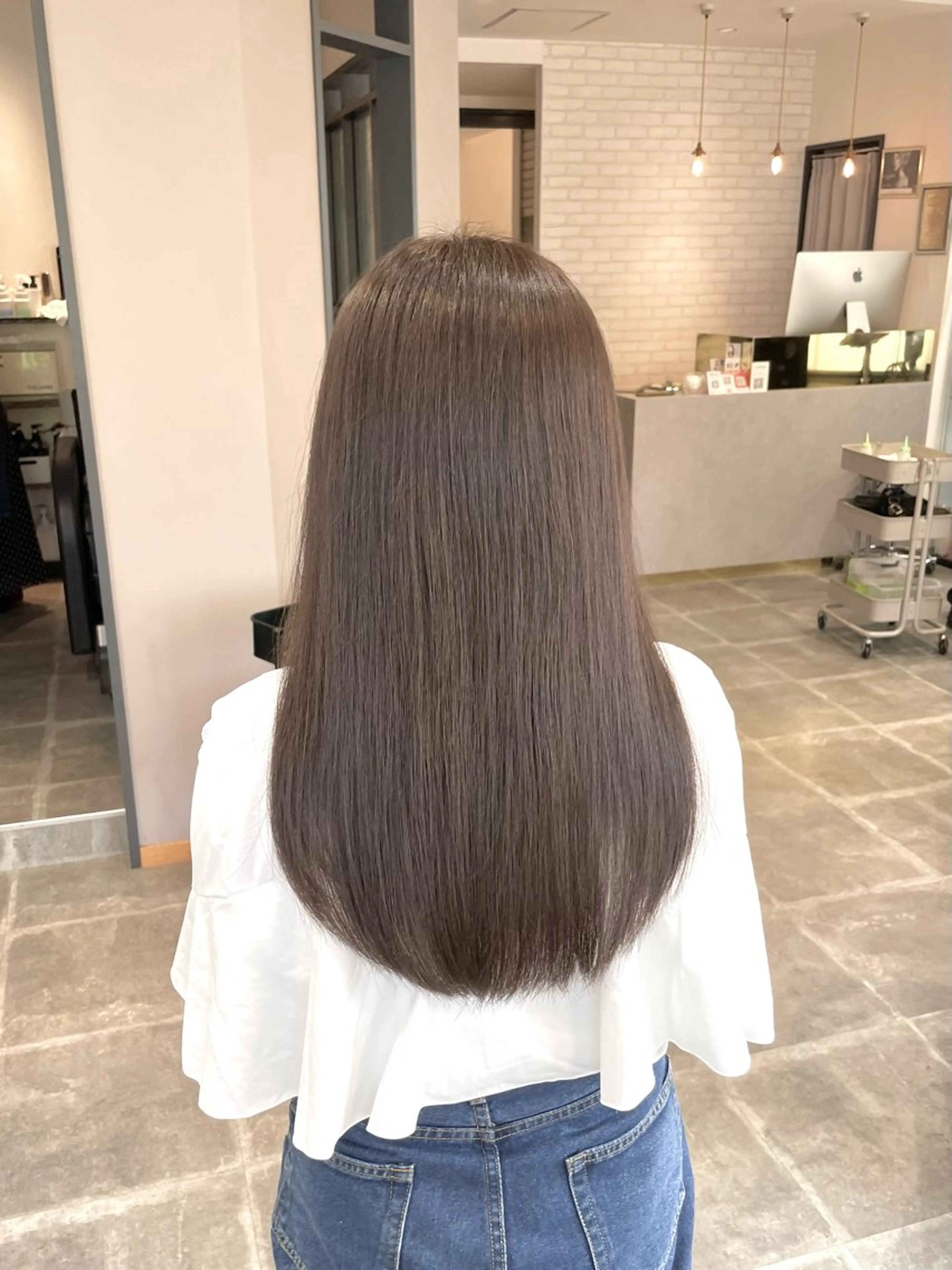 ロング カラー カット ヘアカラー トリートメント 西村 れいのヘアスタイル