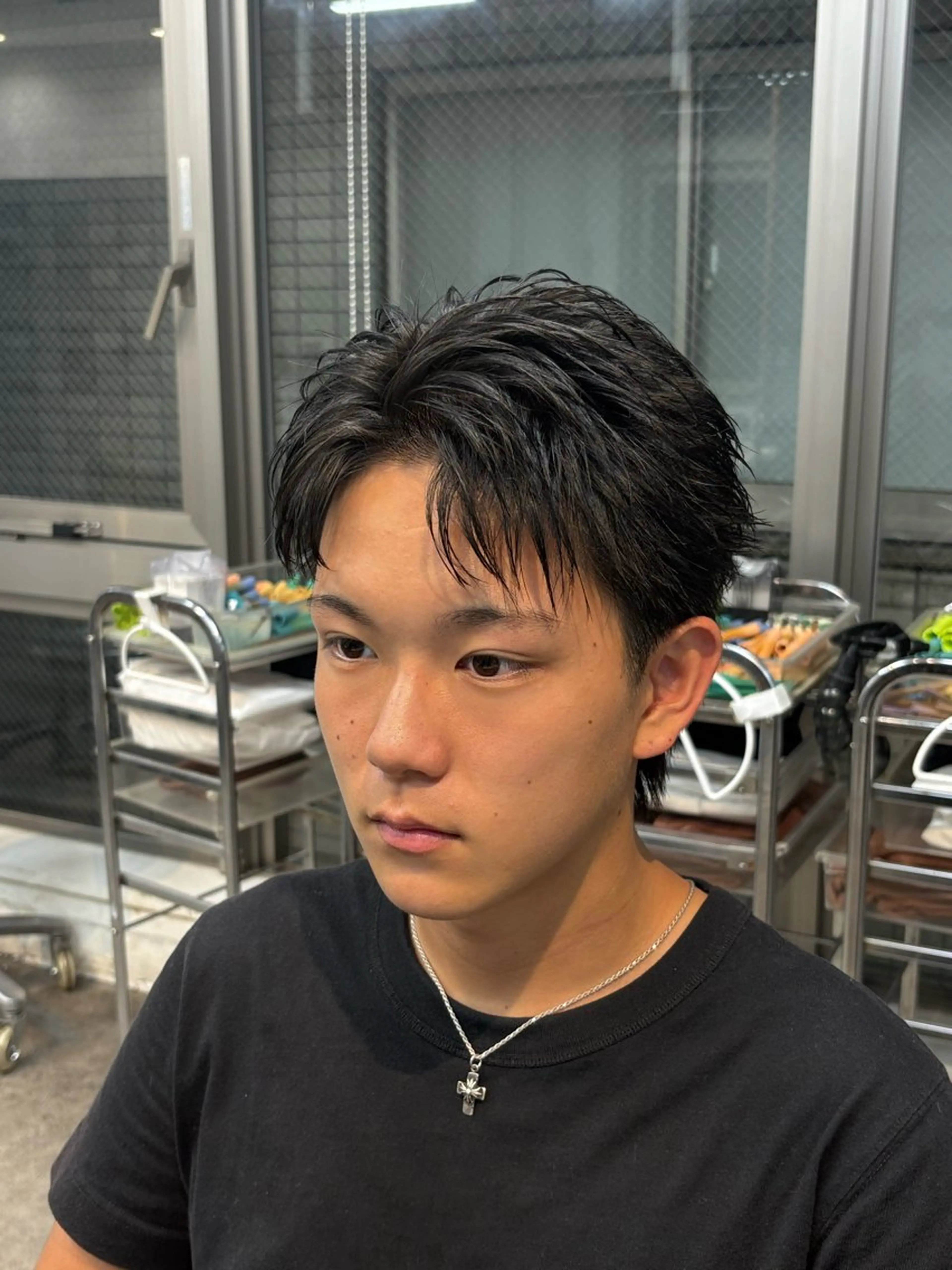 ショート パーマ メンズ カット パーマ トリートメント fifthメンズ原宿 波巻きパーマ平居俊太のヘアスタイル