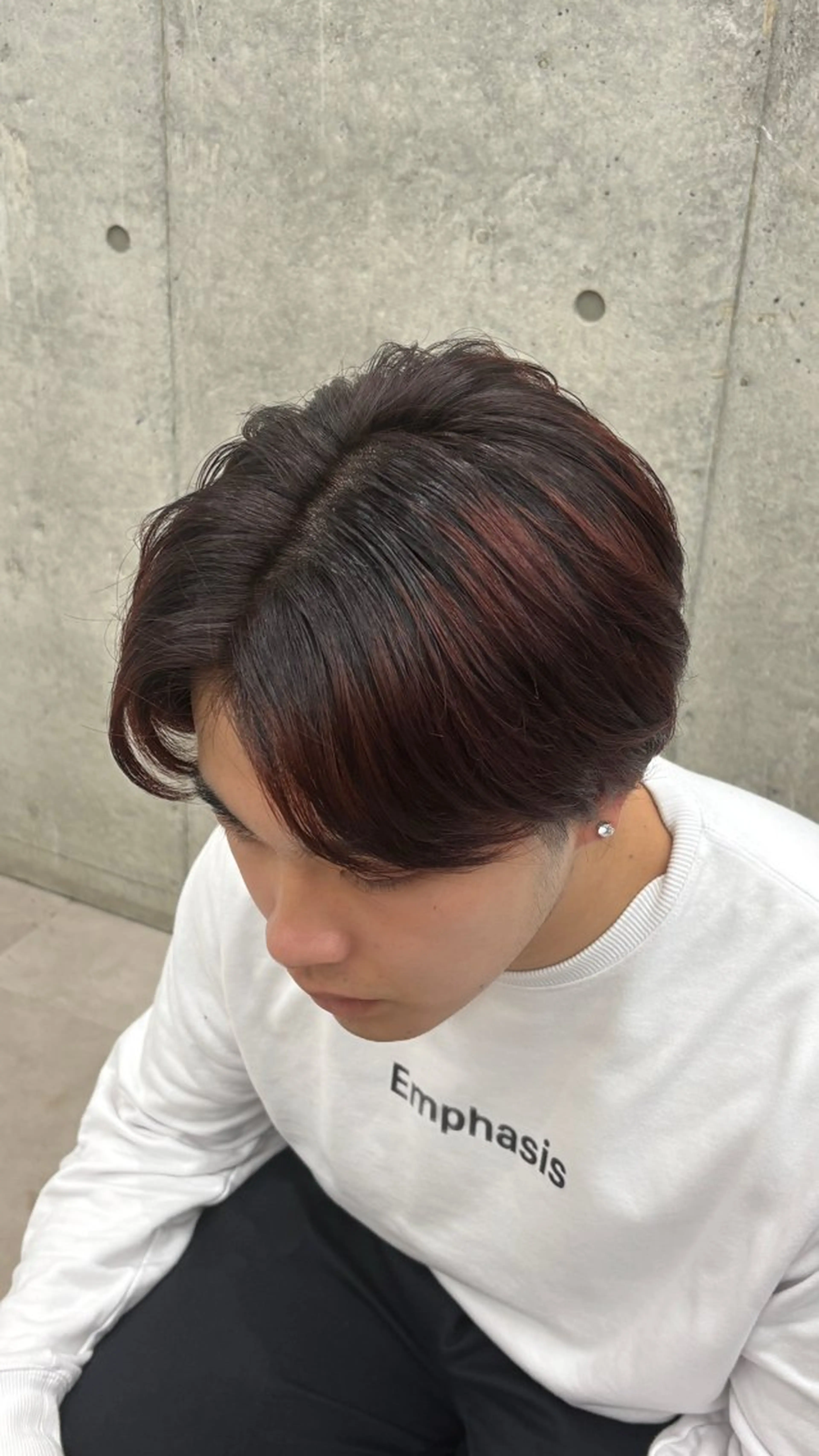 カラー ブリーチ カシス ブリーチなしカラー レッドカラー ヘアカラー Ops hair大名店所属・ハイケアブリーチ/ カラー/りおん☘️のヘアスタイル