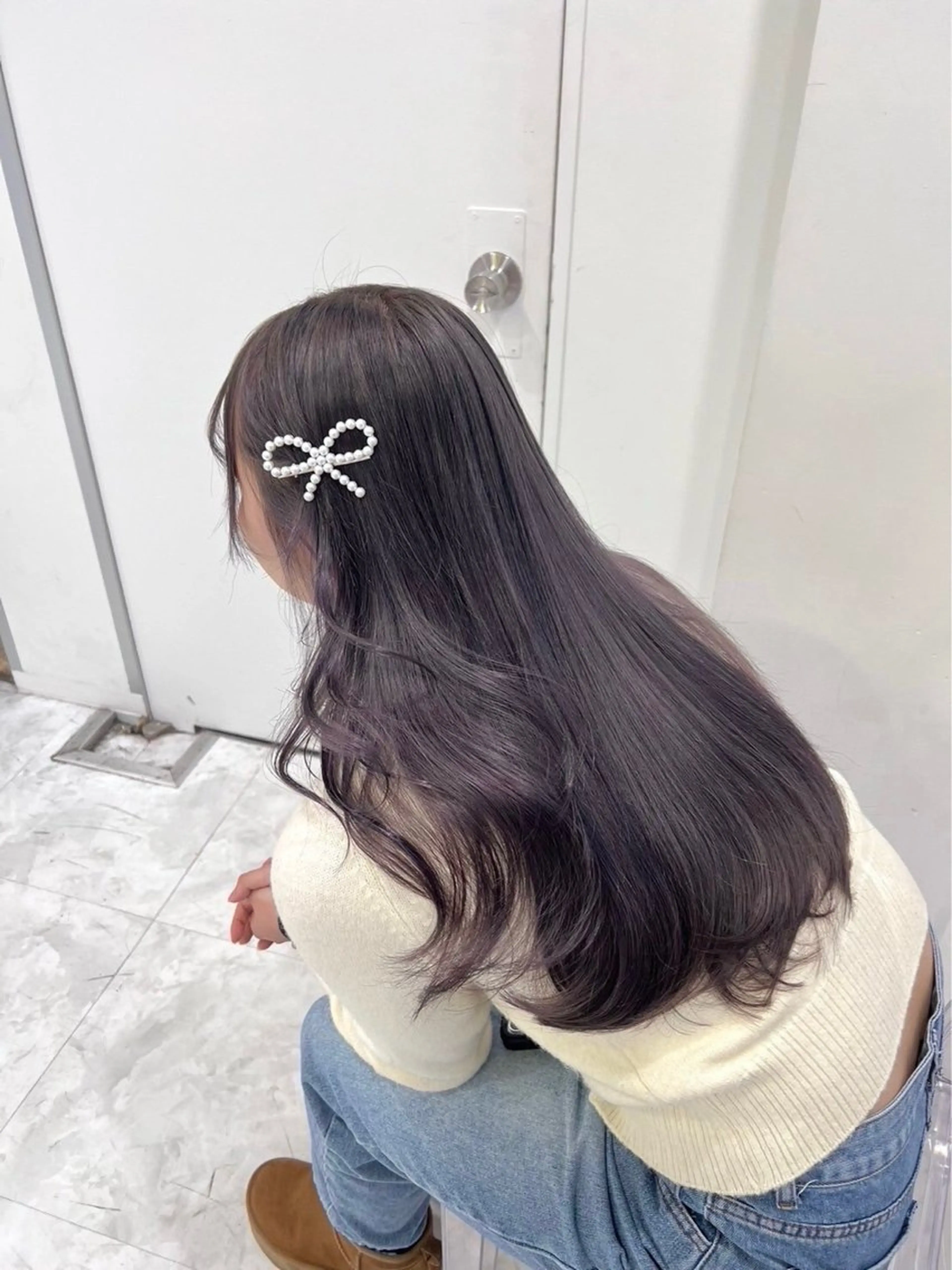 ロング カラー ヘアアレンジ 🫧透明感ラベンダー 似合わせ🫧あい🫧のヘアスタイル