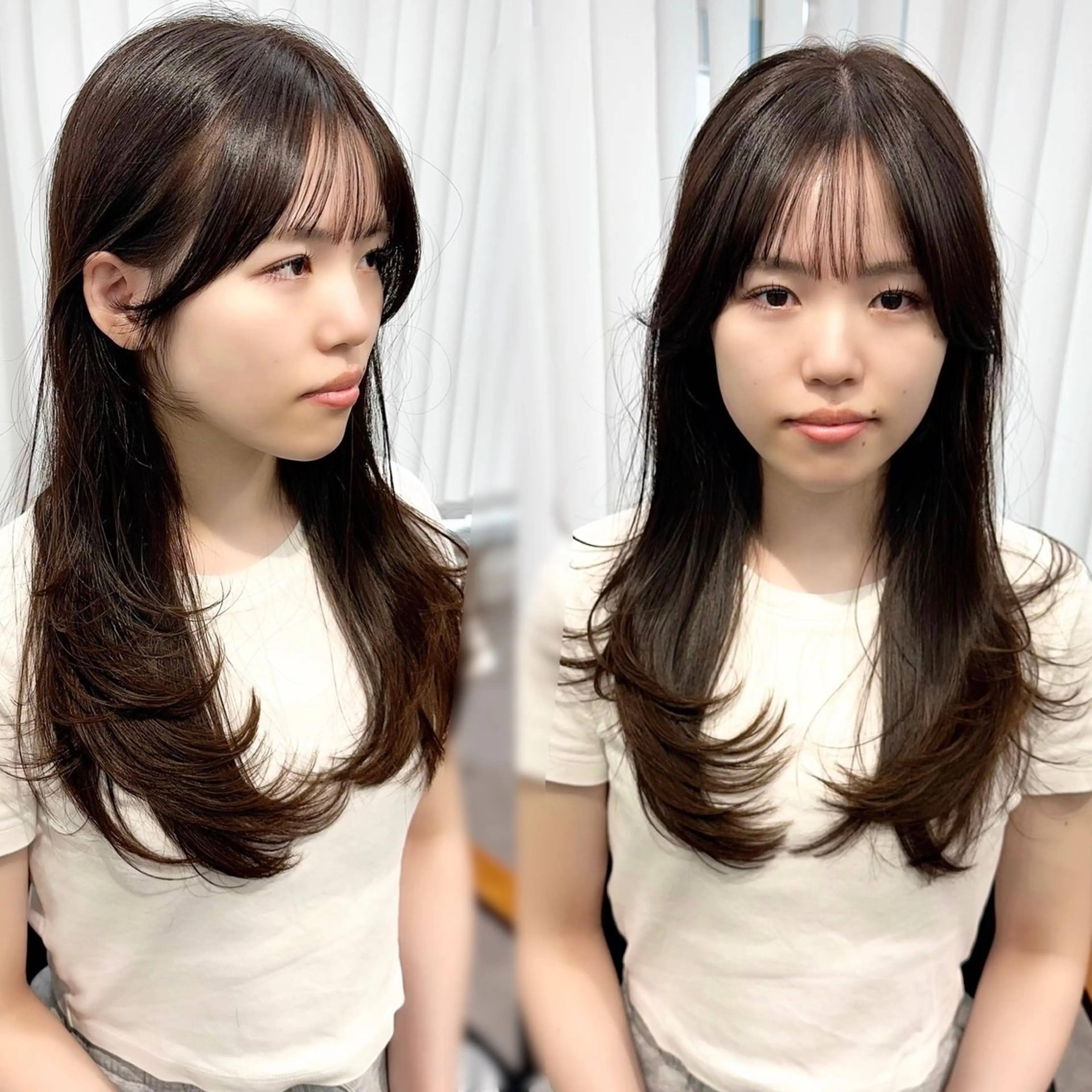 セミロング カラー パーマ ヘアアレンジ メンズ キッズ カット ヘアカラー 似合わせレイヤー カット🌿JUNのヘアスタイル