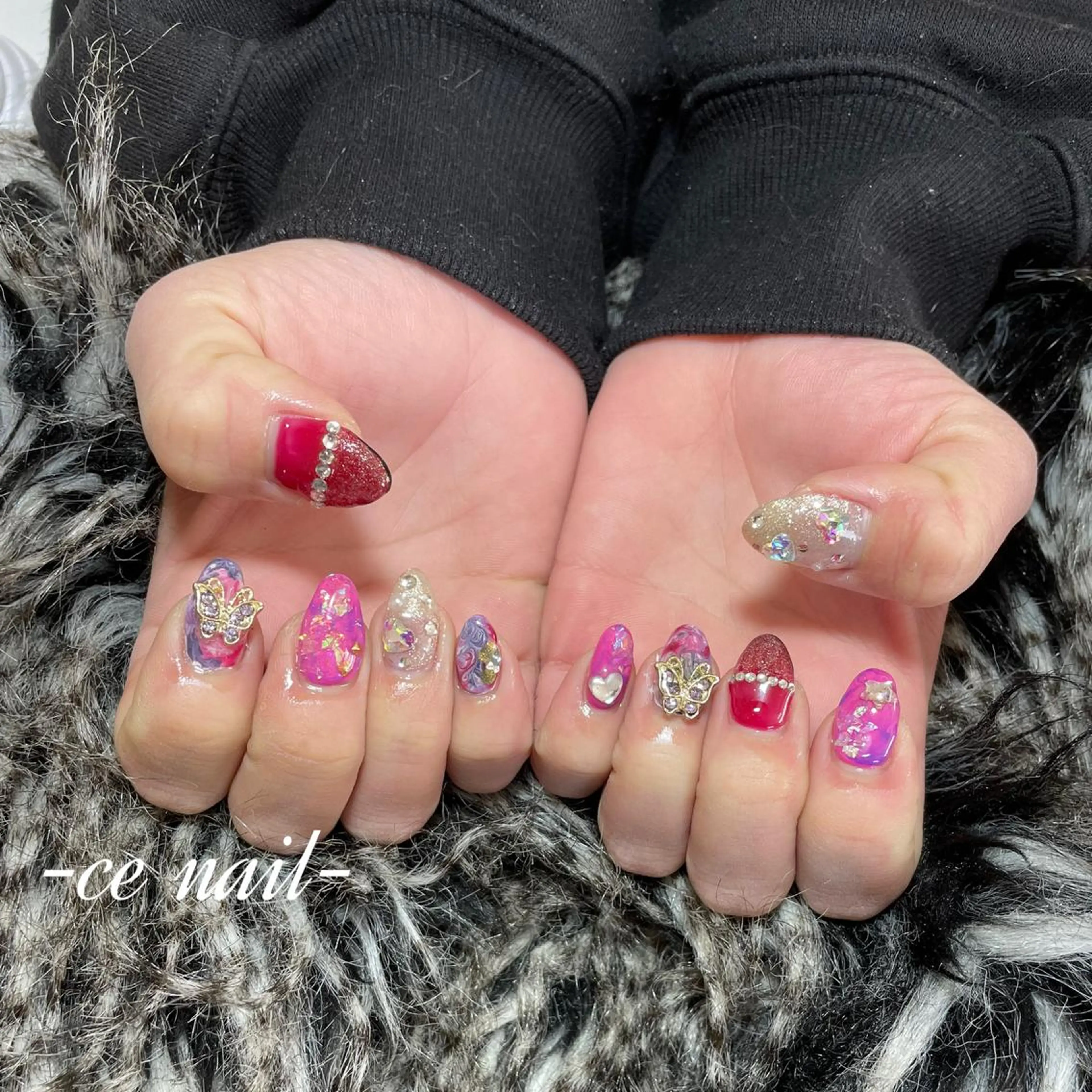 ネイル アートネイル ブルー クリアネイル フレンチネイル ジェルネイル 北川 心のネイルデザイン