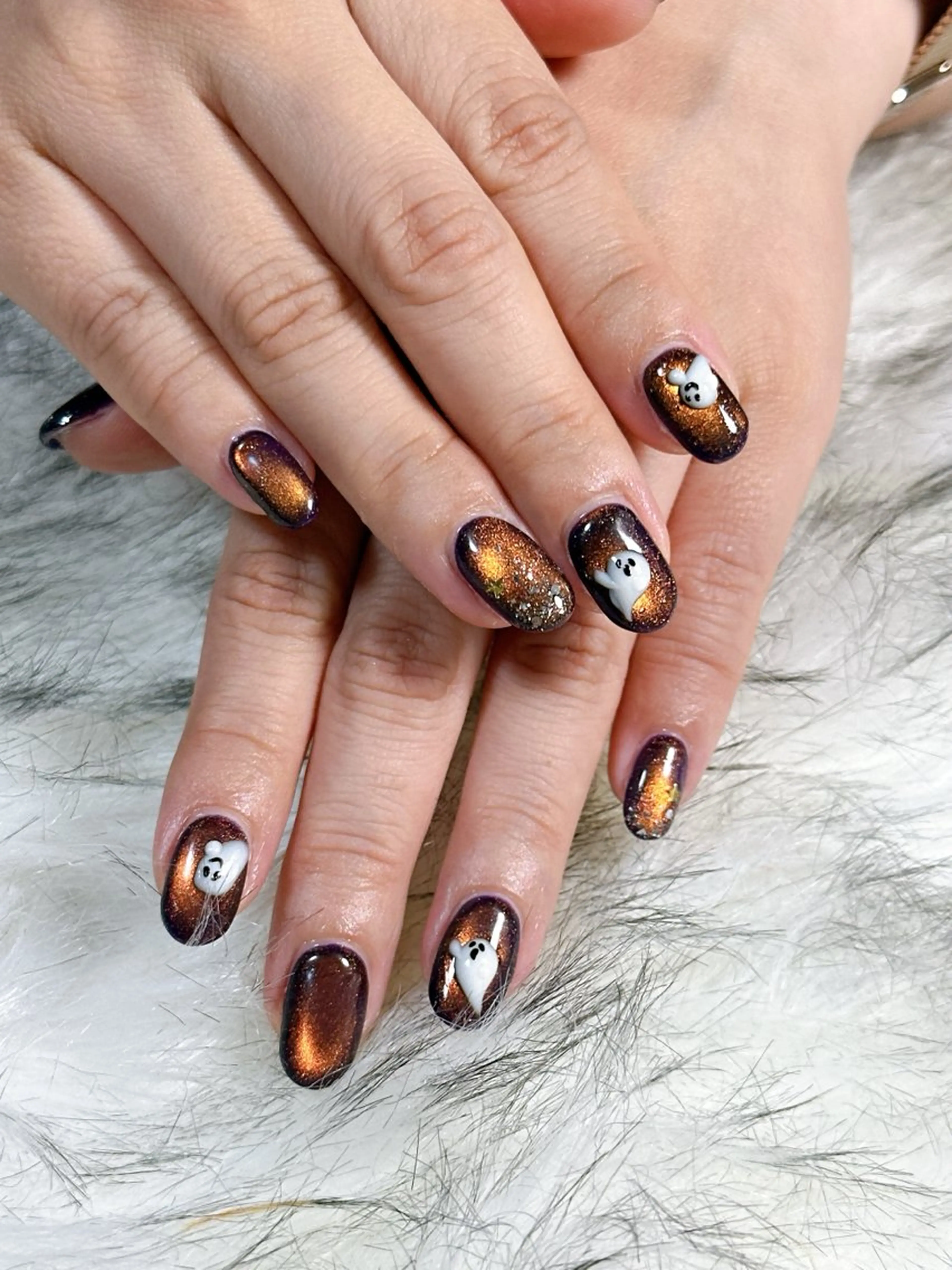 ネイル オーロラネイル ブルー フットネイル フレンチネイル ジェルネイル ハンドネイル kiki nail たまプラーザのネイルデザイン
