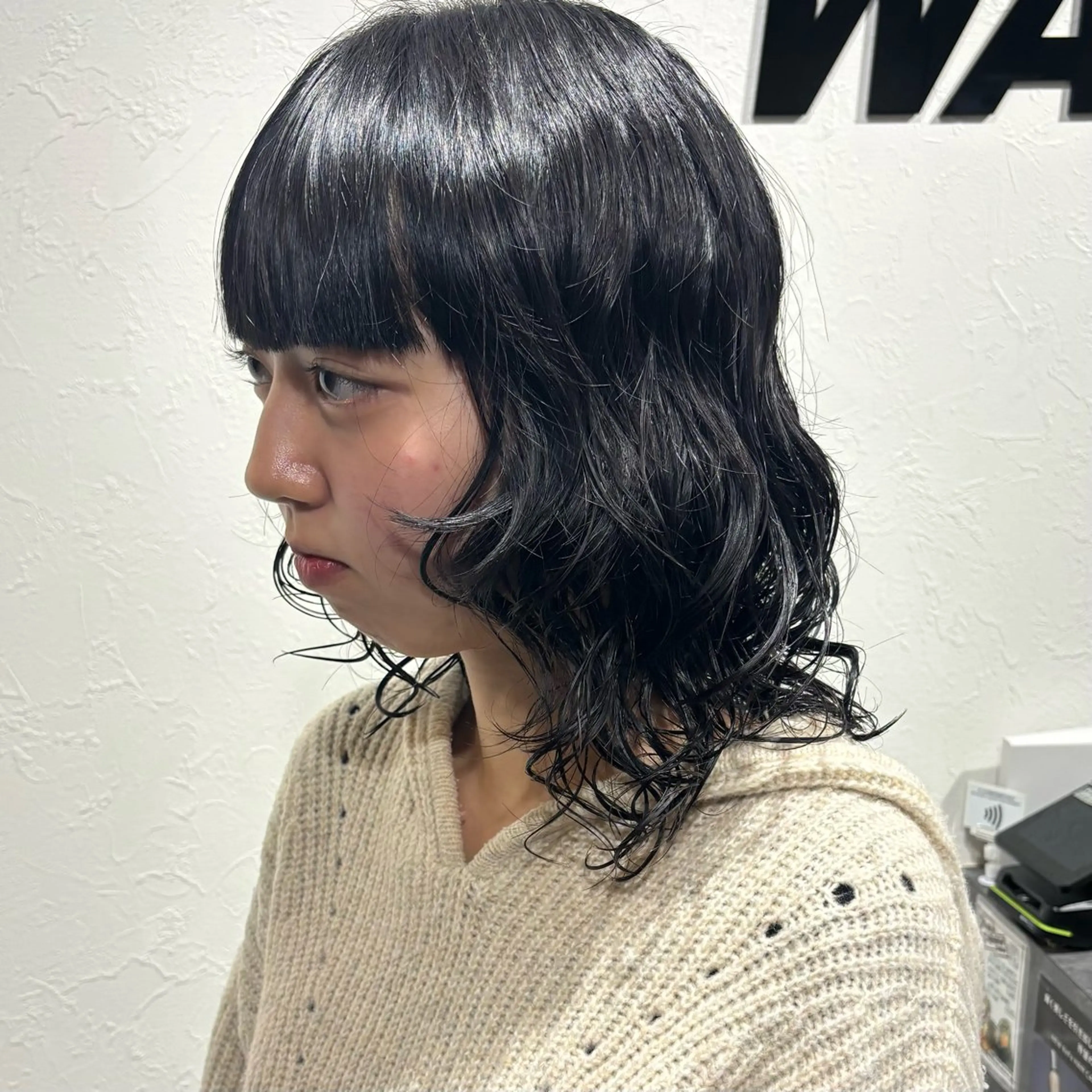 ミディアム パーマ 髪質改善/縮毛矯正/ 暖色カラー🎀🪞のヘアスタイル