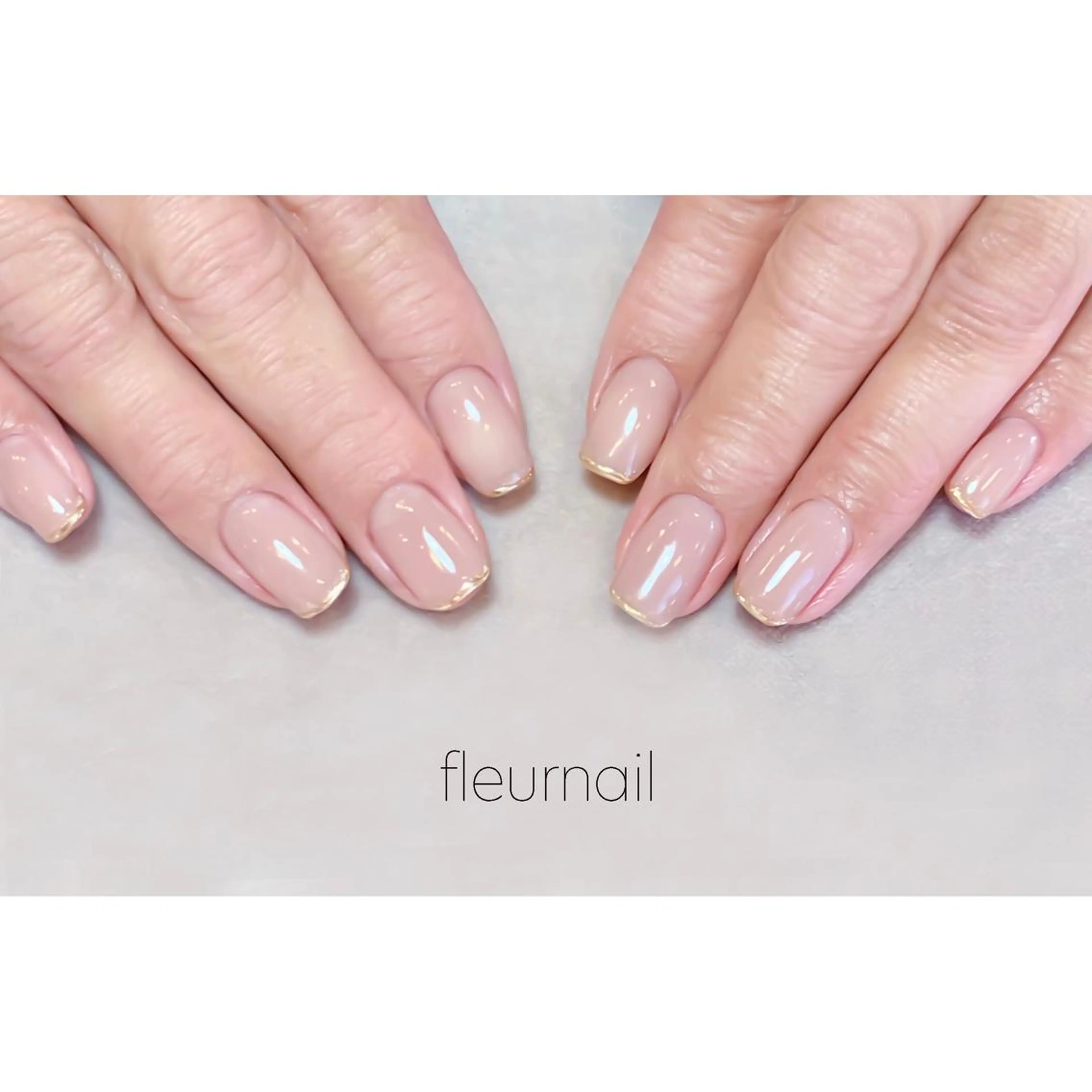 ネイル フレンチネイル ジェルネイル ミラーネイル パラジェル ハンドネイル 【パラジェル登録サロン】nail pollen所属・fleurnail miuraのネイルデザイン