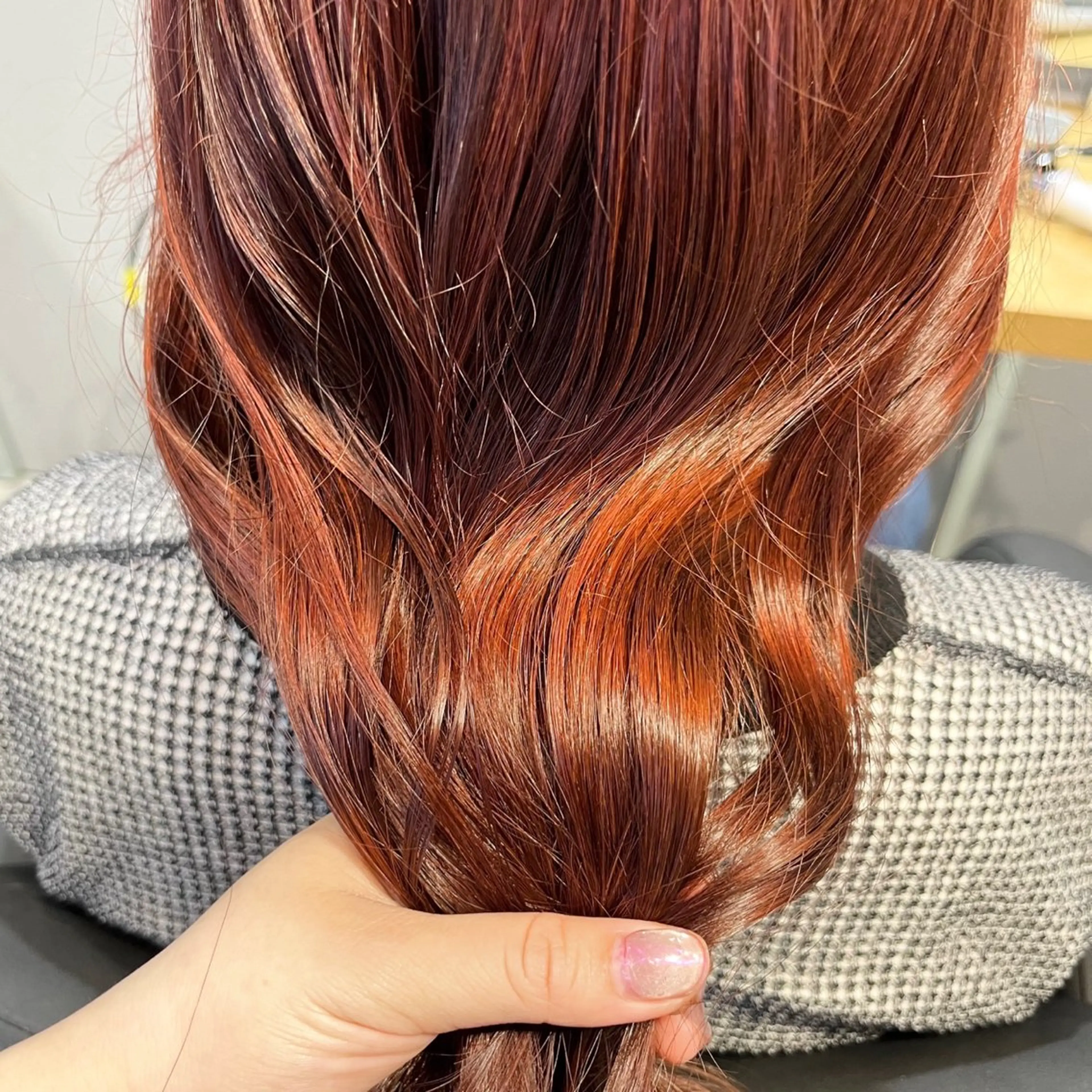 セミロング レッドブラウン ヘアカラー 🌷レイヤーカット/ フルキシオリ🌷のヘアスタイル