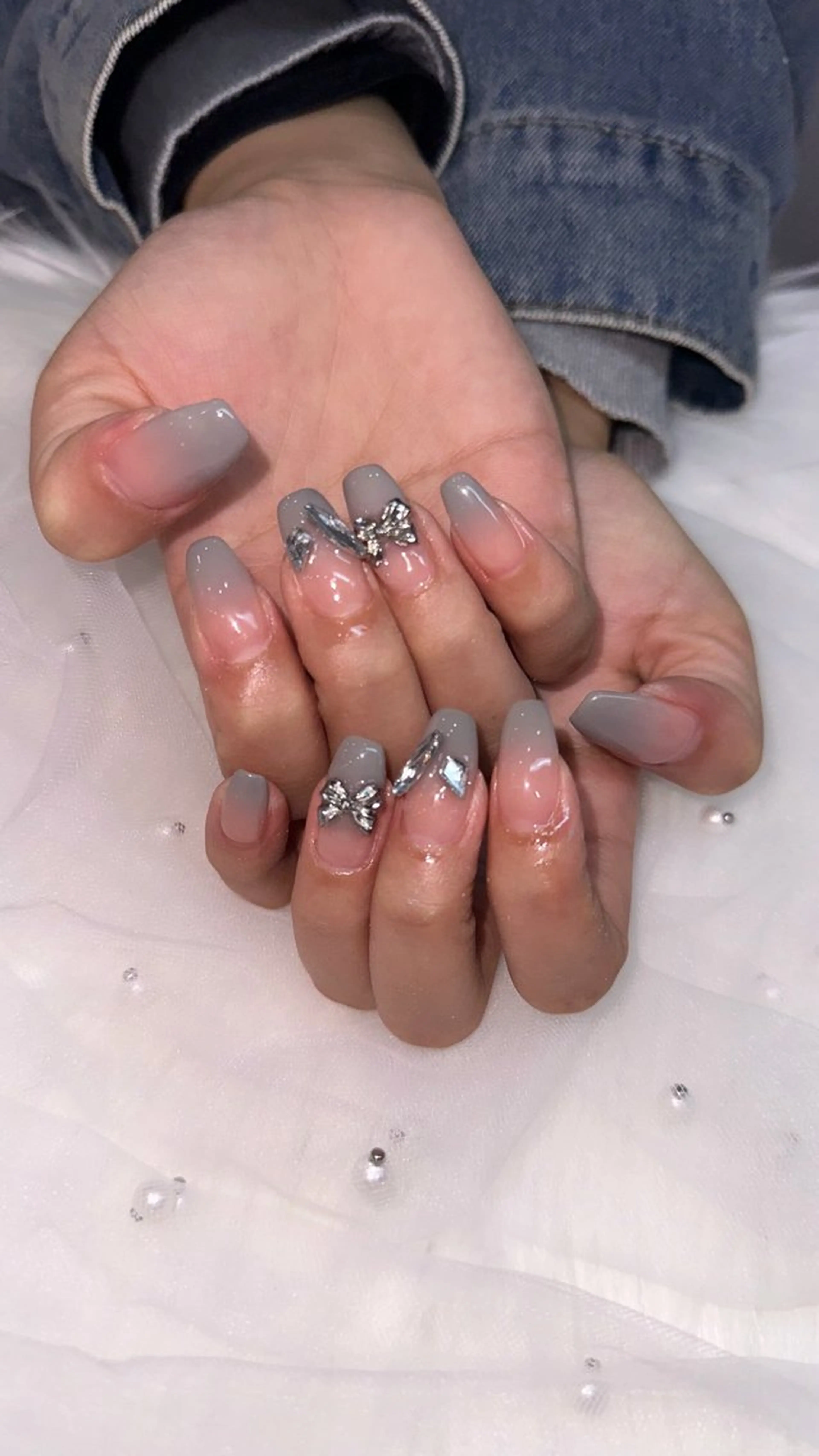 ネイル グラデーション スカルプネイル ワンホンネイル icy nail れいあのネイルデザイン