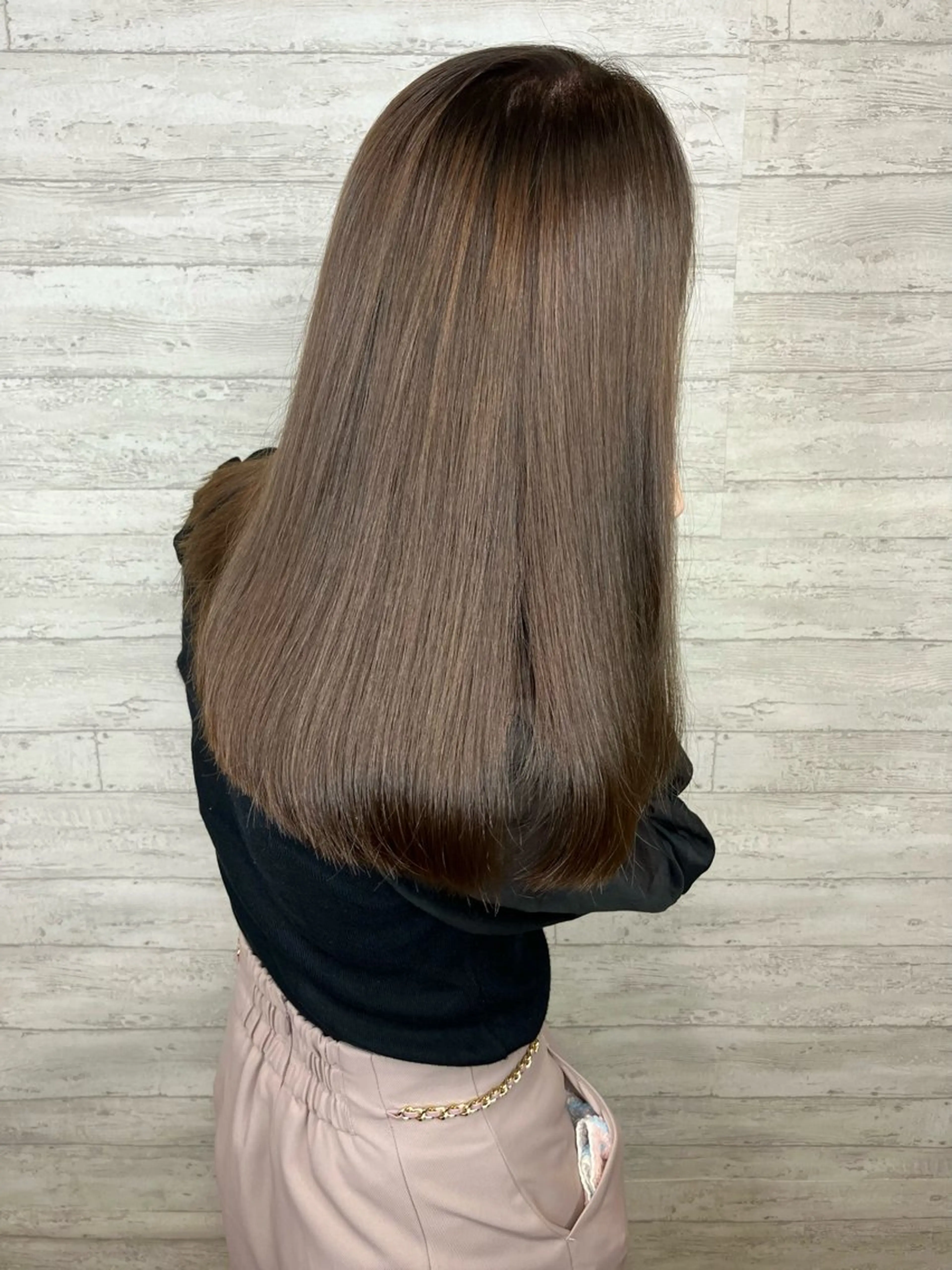 セミロング カラー ベージュカラー オリーブベージュ オリーブカラー オレンジ 小池 穂果/ 府中のヘアスタイル
