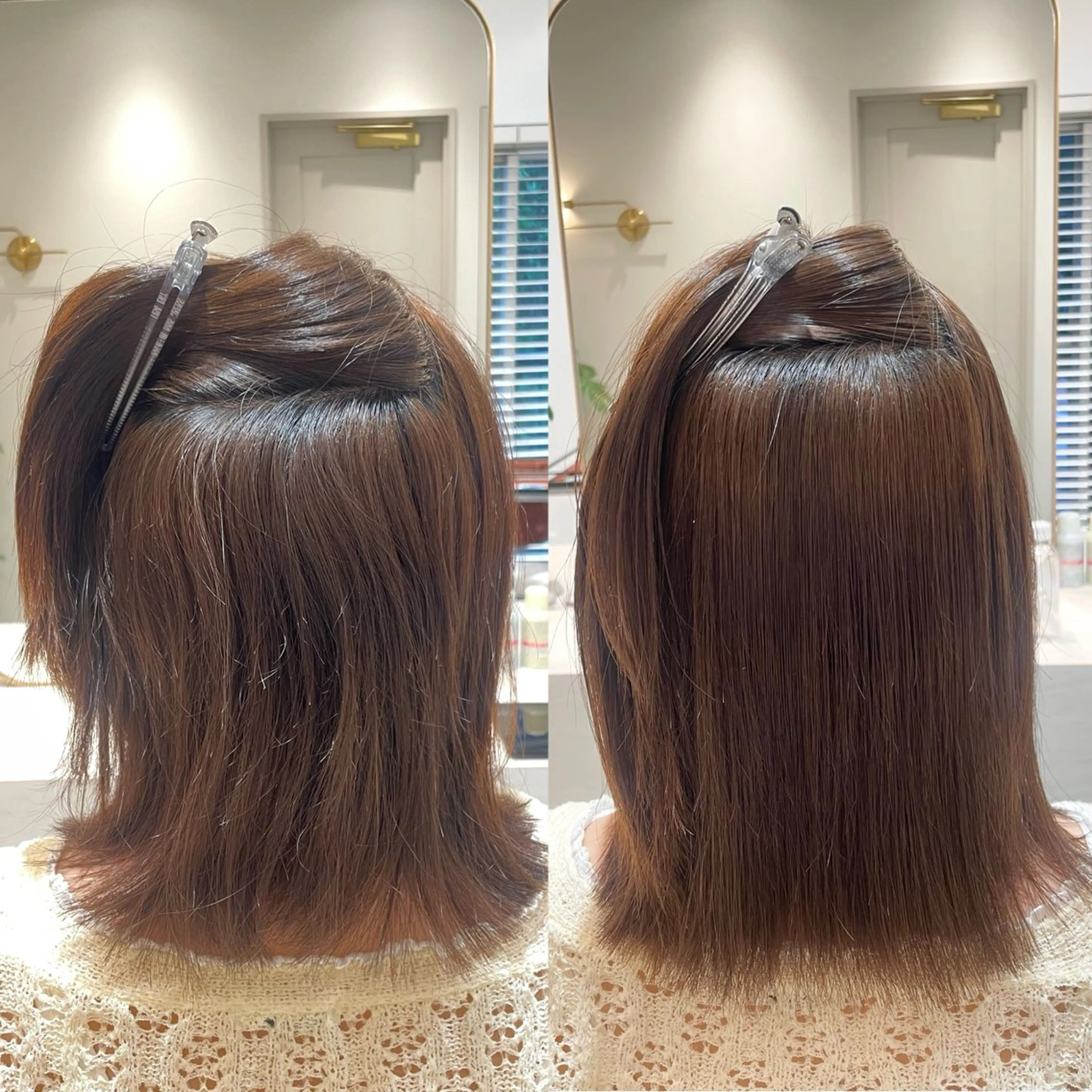 ミディアム カット 縮毛矯正 BRIGHT所属・🩶透明感カラー🩶 アズサのヘアスタイル