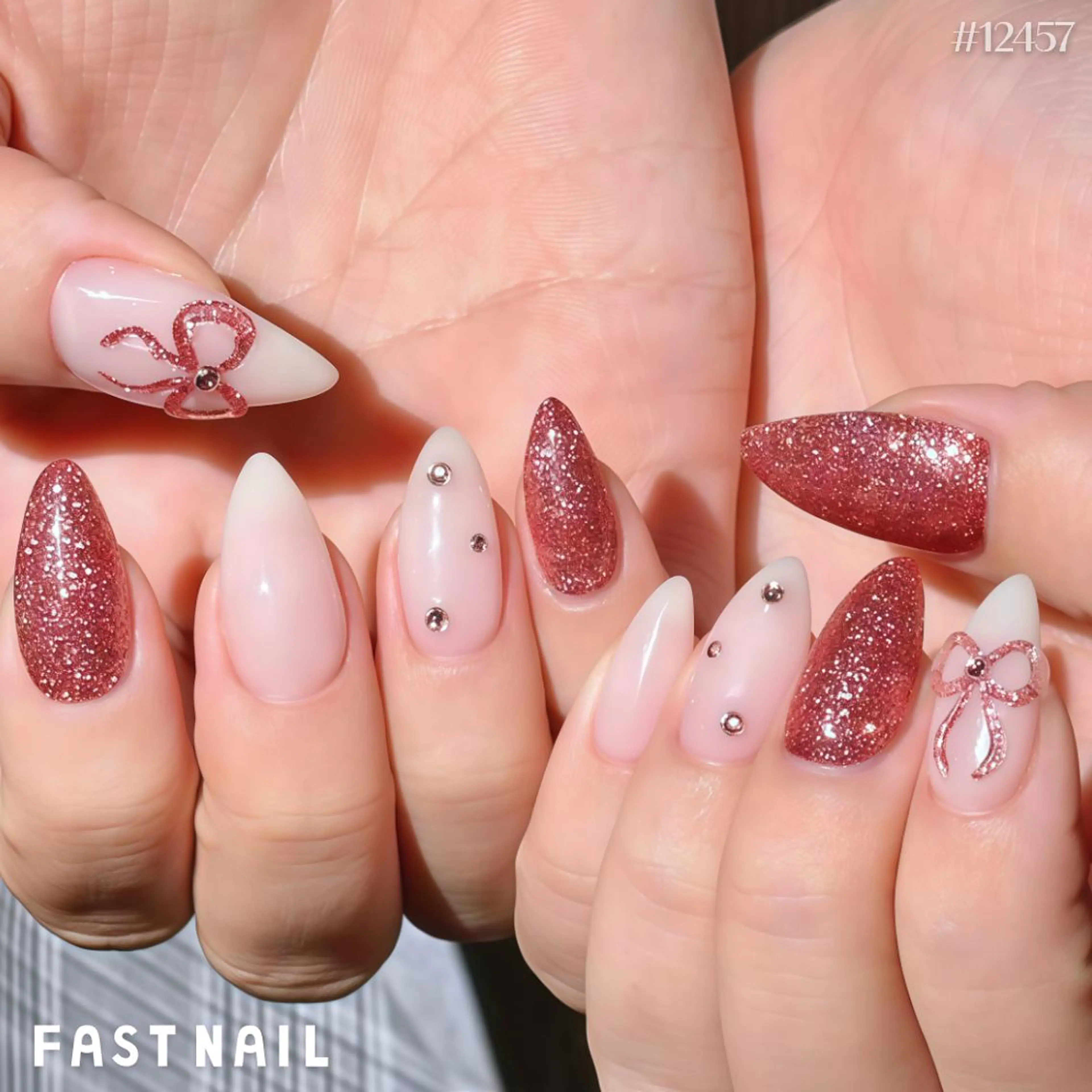 ネイル リボン ハンドネイル ファストネイル キラリナ京王吉祥寺店のネイルデザイン