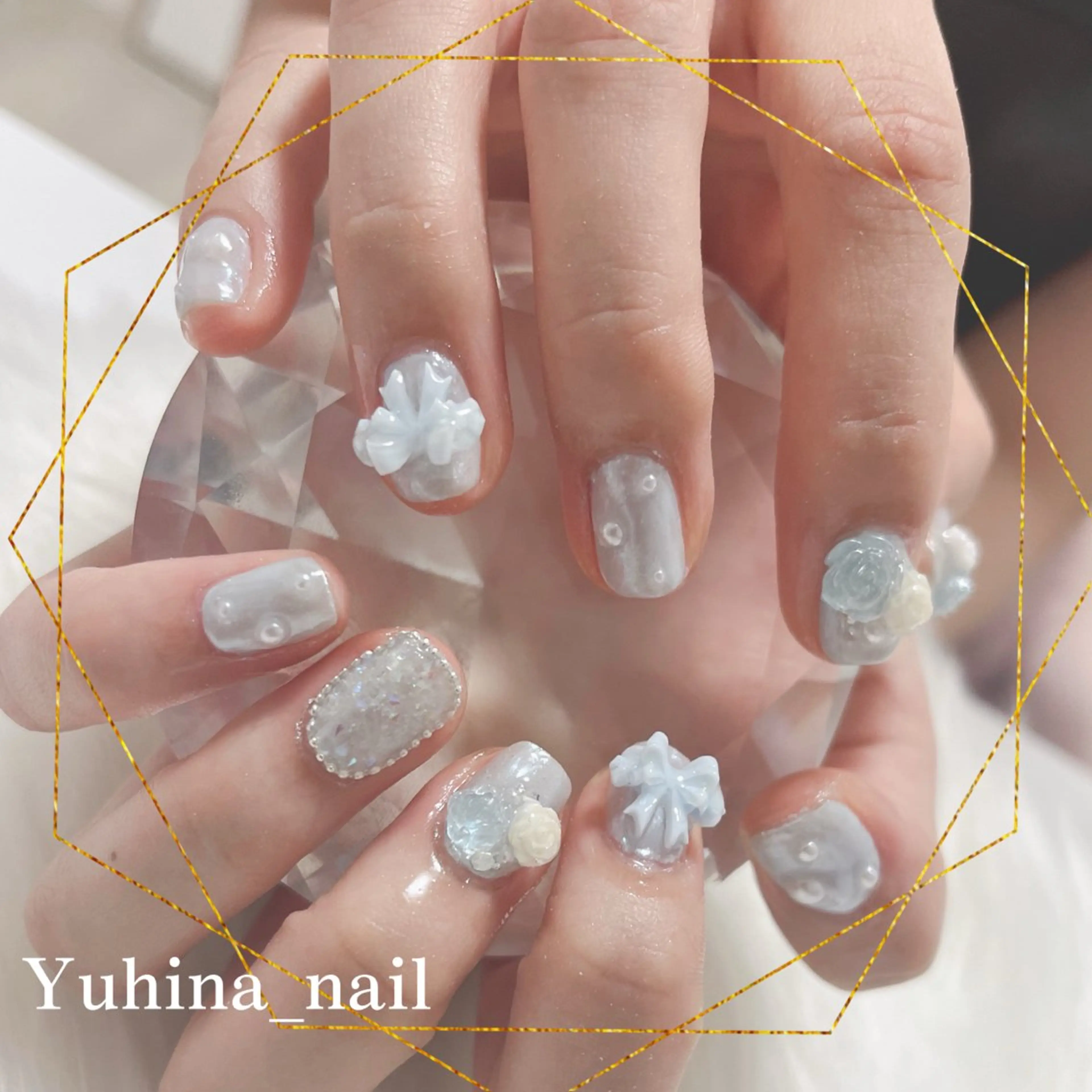 ネイル オーロラネイル キラキラネイル ラメ(グリッター) ハンドネイル Yuhina _nail‪ෆ‪.*のネイルデザイン